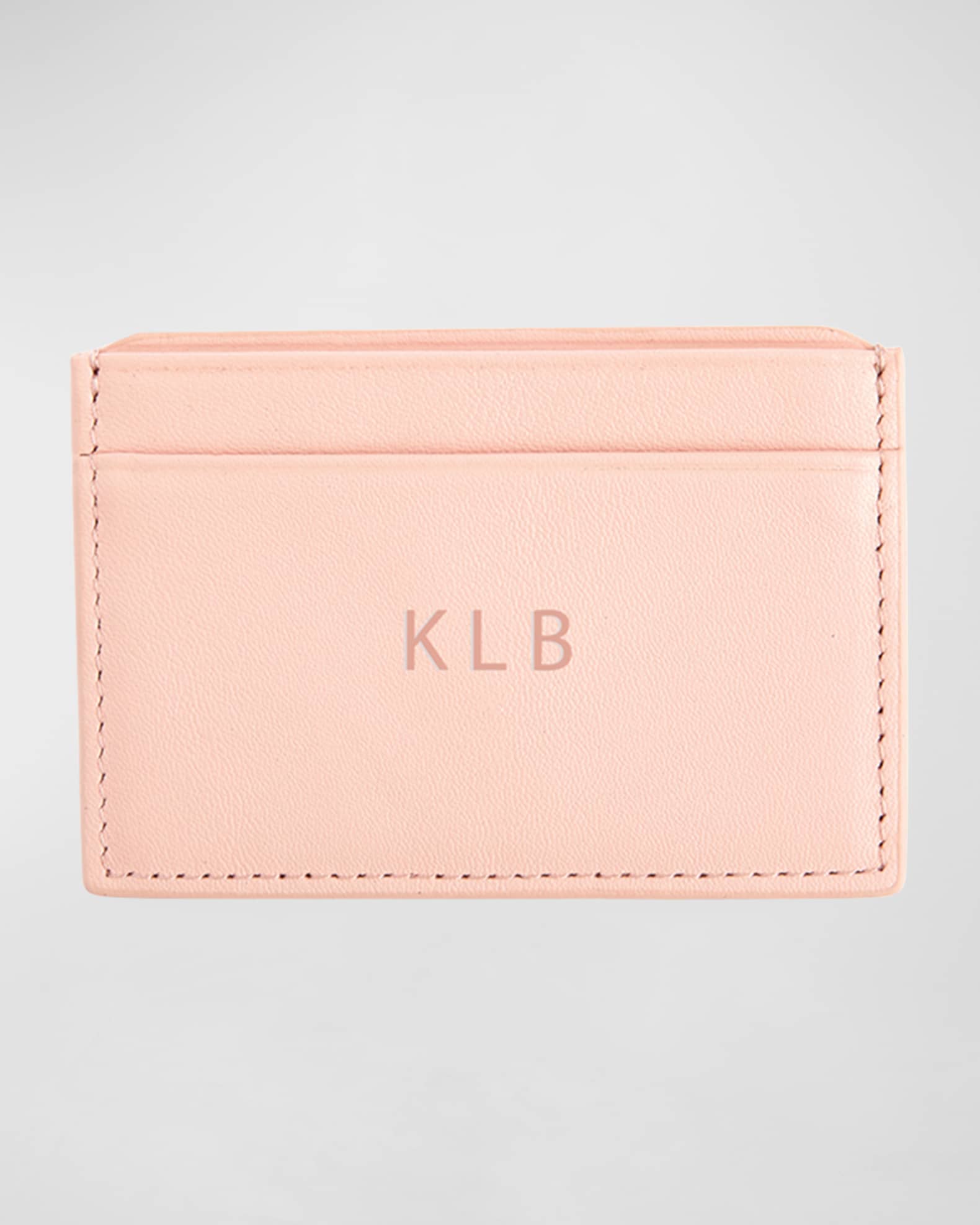 Monogrammed RFID Blocking Leather Card Wallet 0