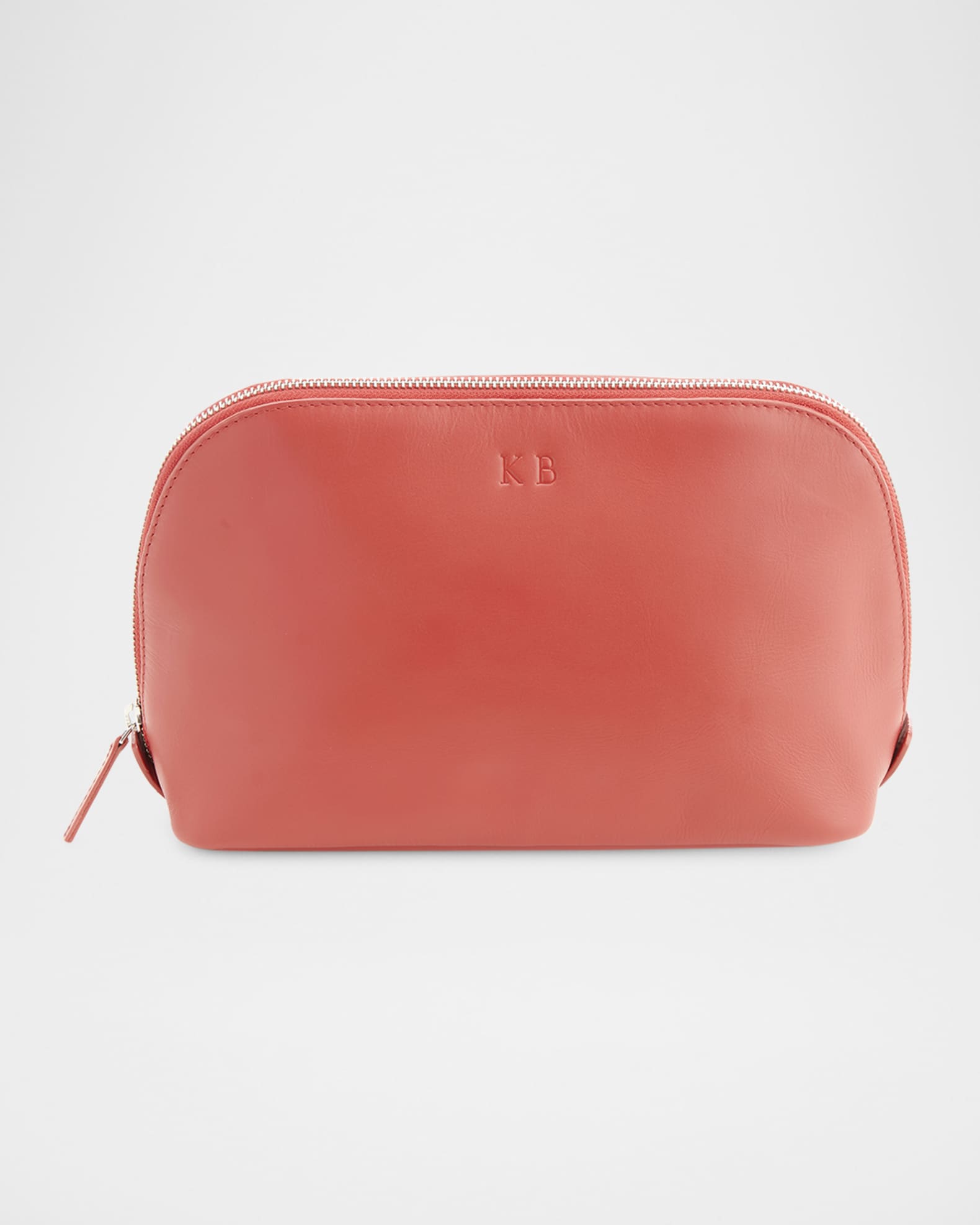 Monogrammed Large Leather Cosmetic Bag Neiman Marcus