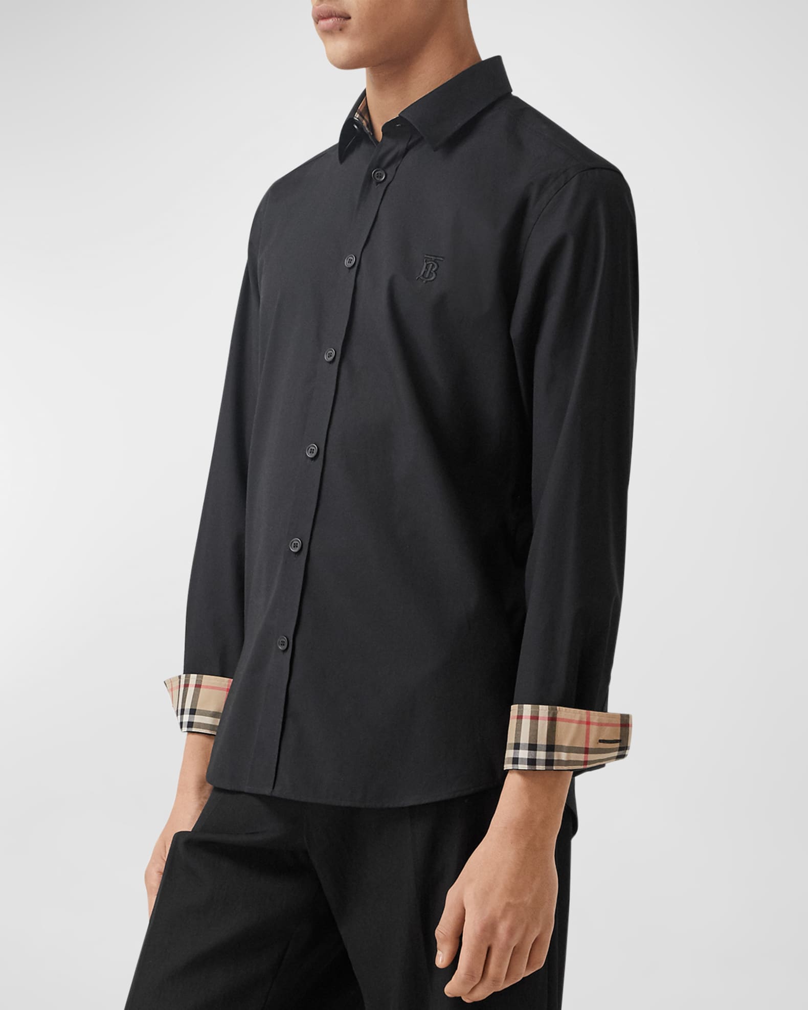 Burberry Sherwood Vintage Contrast-Reverse Shirt | Neiman Marcus