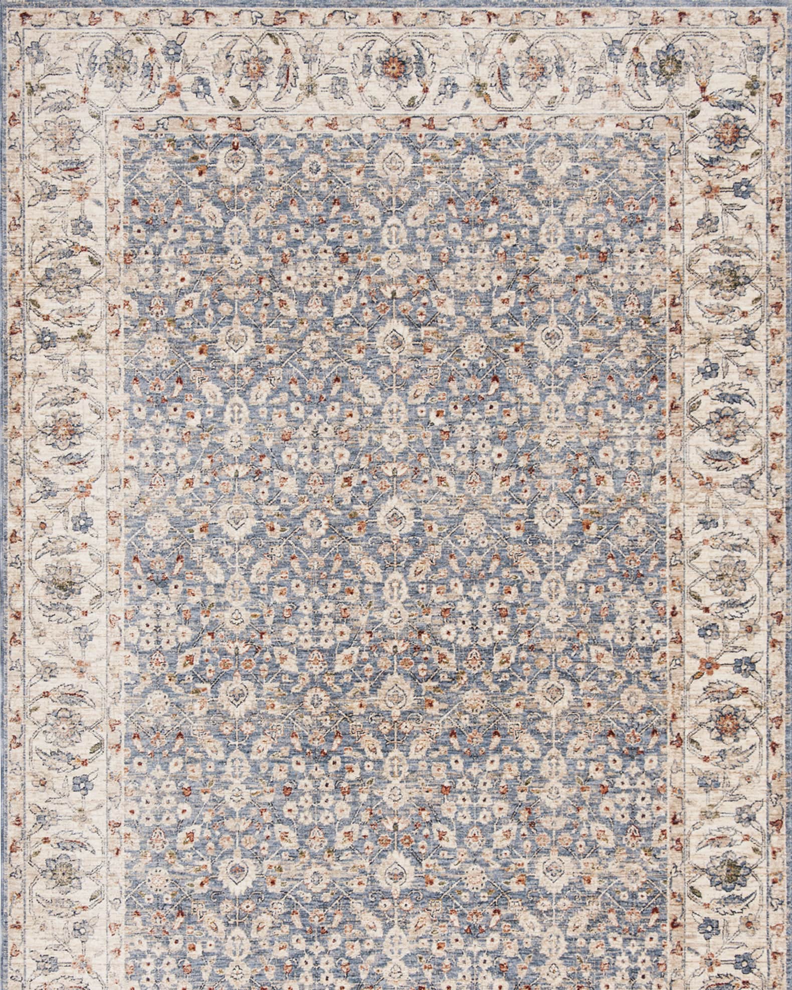 Helena Ivory/Blue Power-Loomed Rug 1
