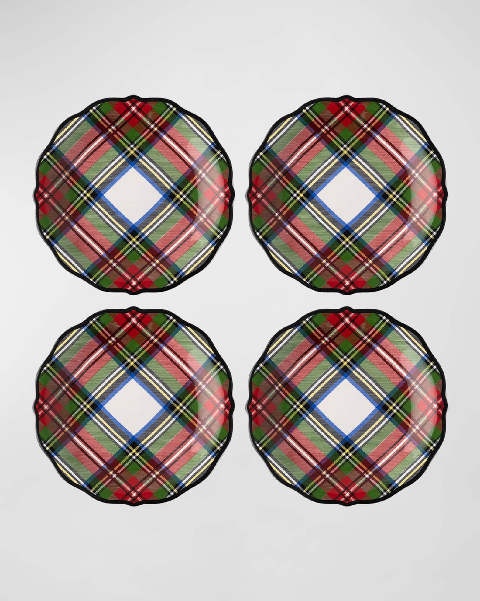 Juliska Stewart Tartan Cocktail Plates, Set of 4 Neiman Marcus