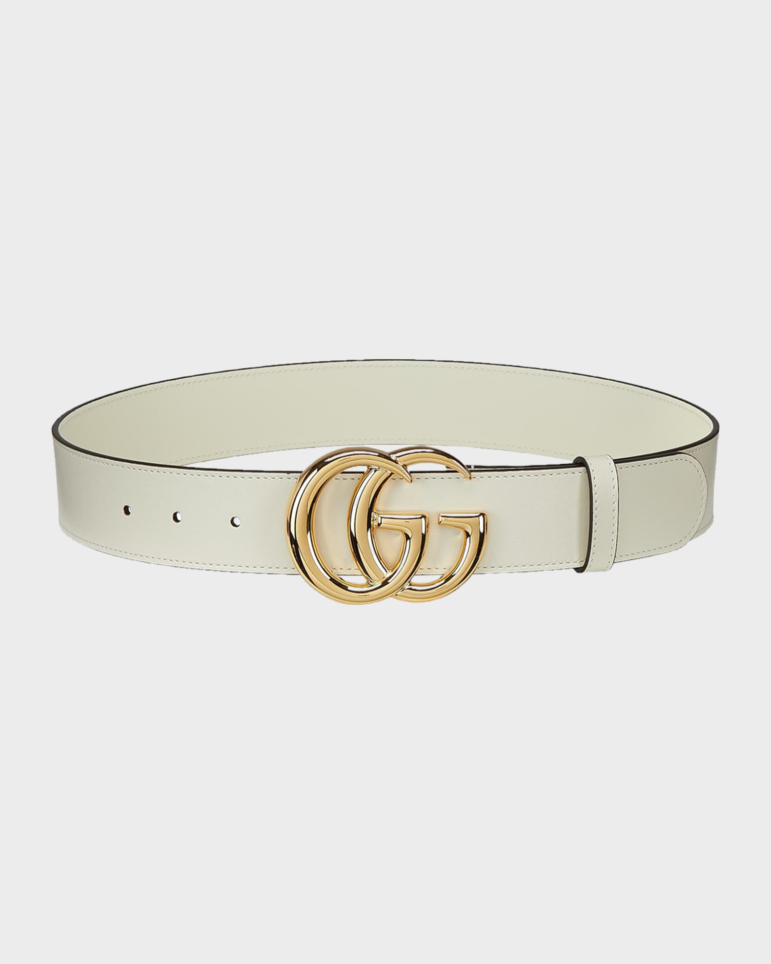 Gucci Leather Belt With Double G Buckle | Neiman Marcus