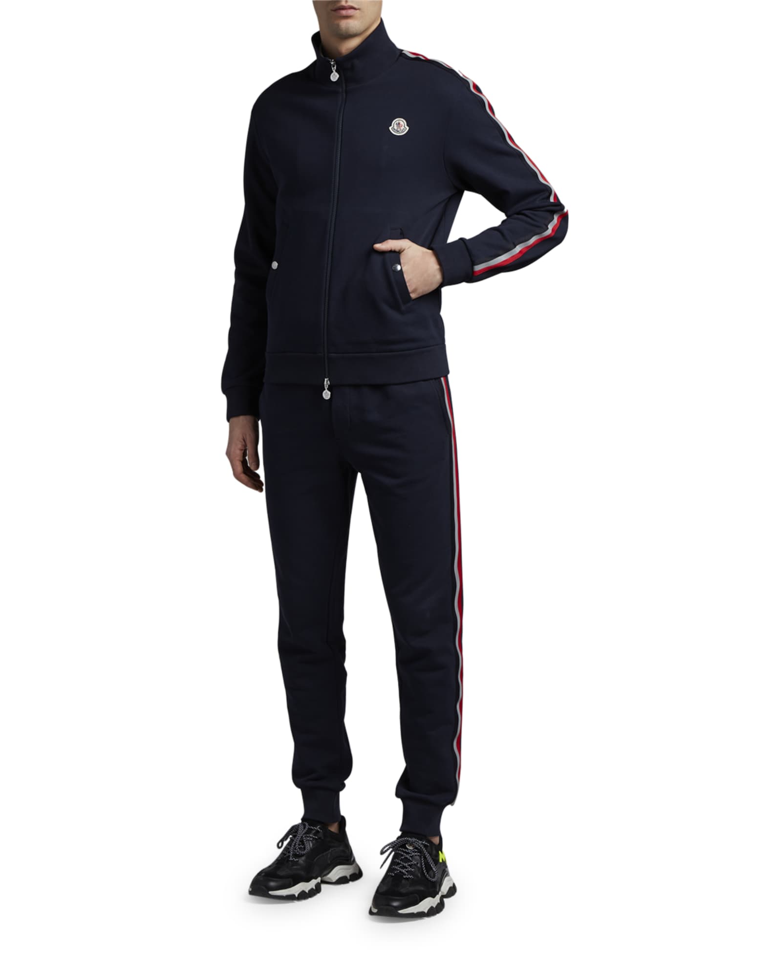 Vintage 70s-80'S Adidas tricolor track jacket, men's M size polyester navy blue type Vintage Second Hand