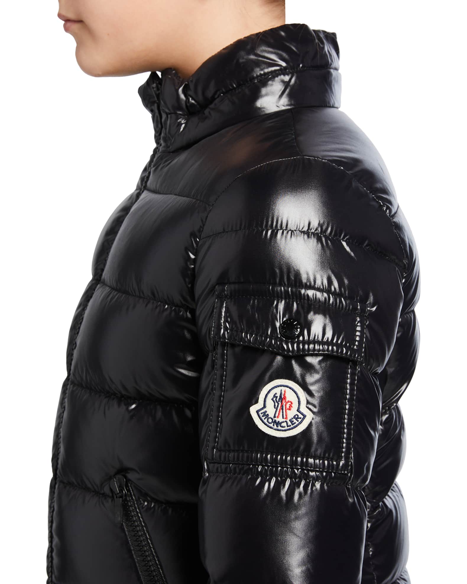 Moncler bady laque quilted hooded puffer jacket hot sale