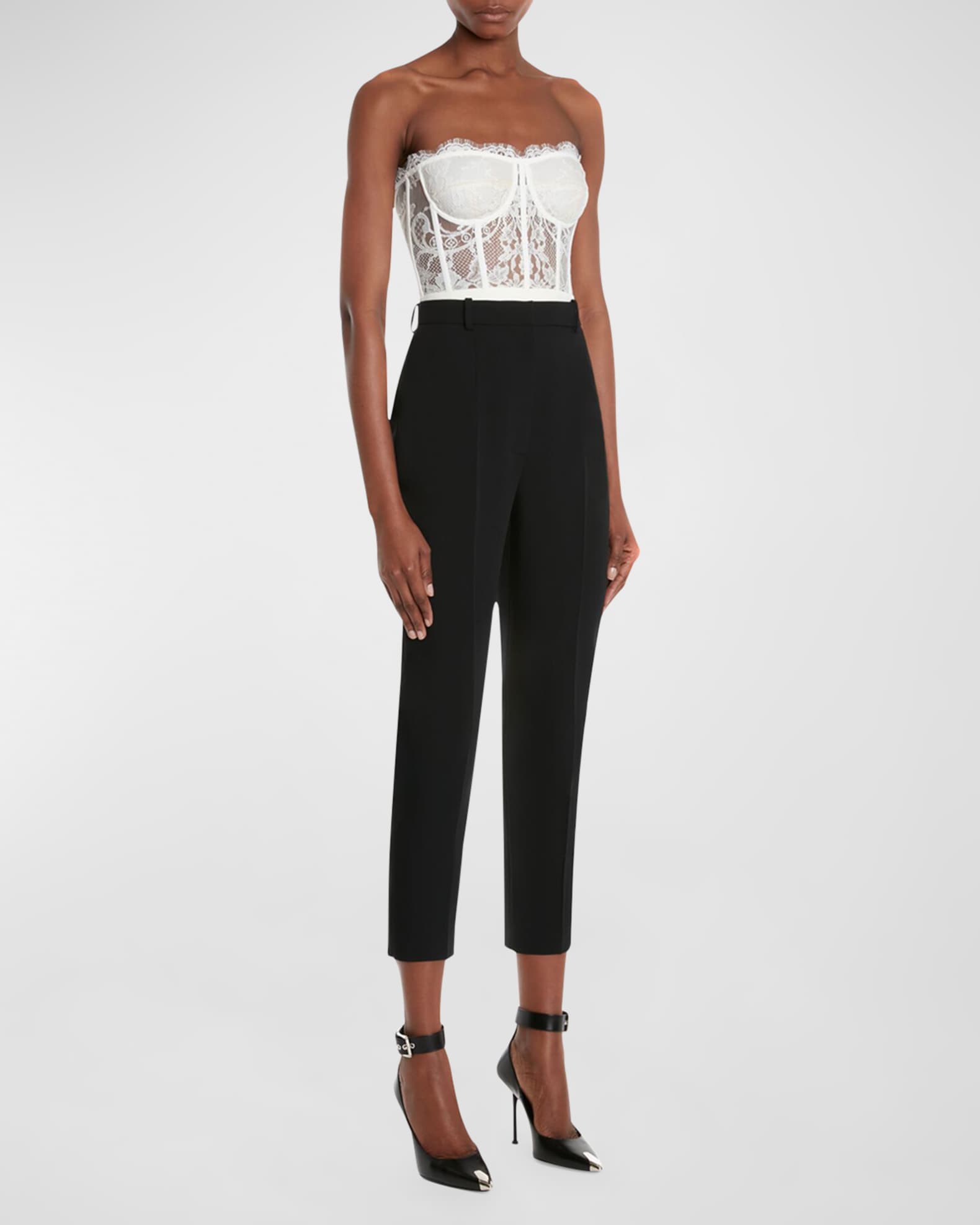 Strapless lace bustier top shop