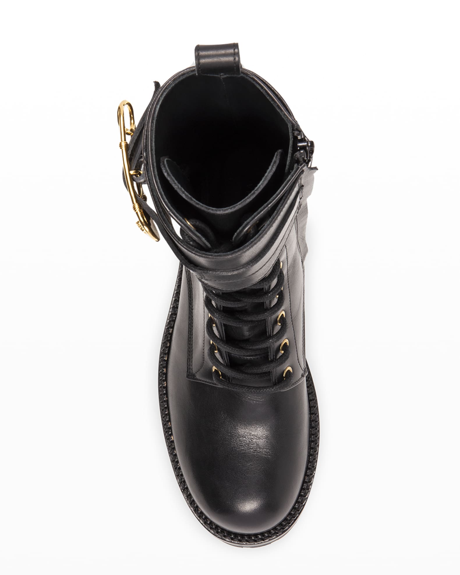 Versace Safety Pin Leather Boots Neiman Marcus
