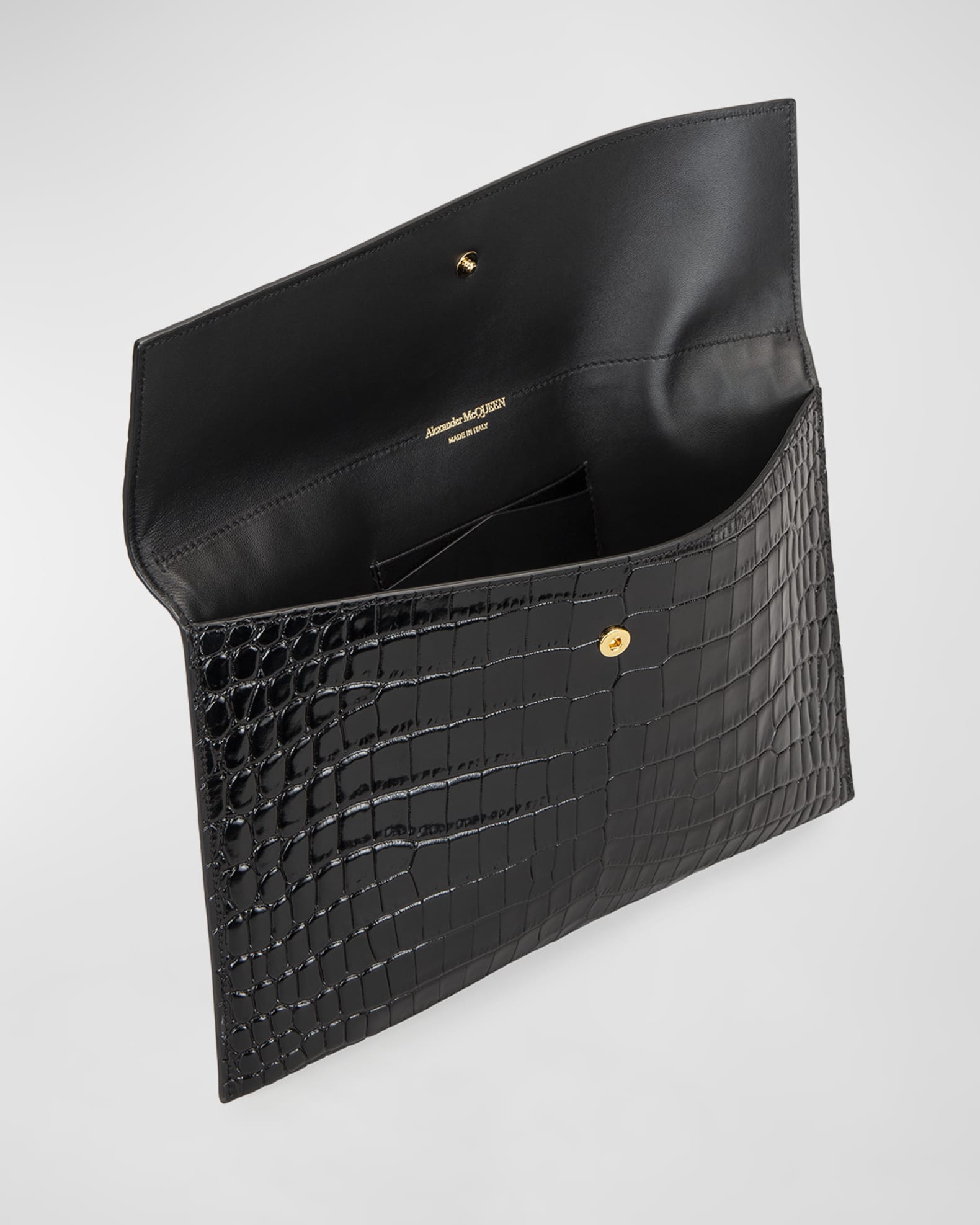 ALEXANDER MCQUEEN Envelope croc-effect leather pouch