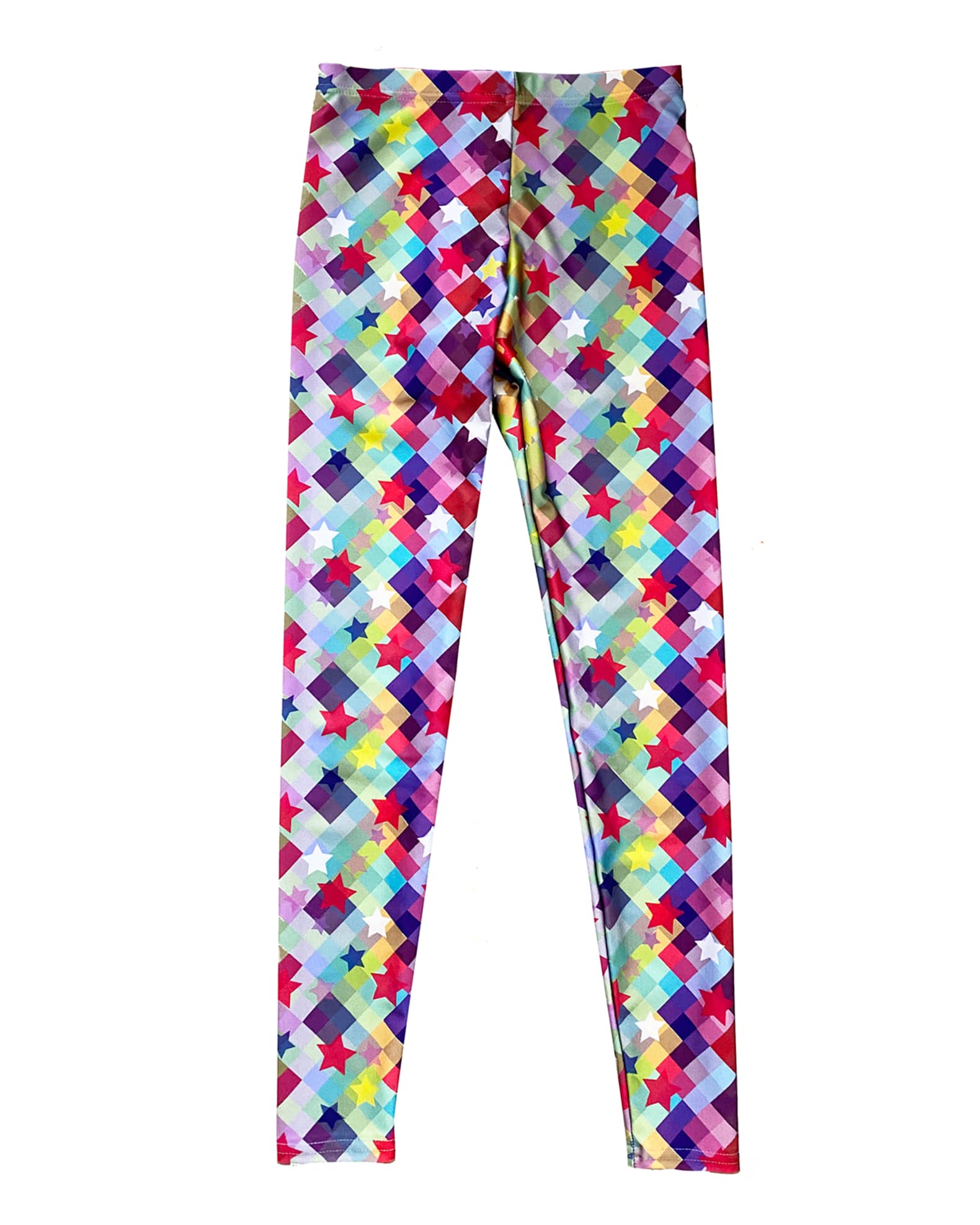 Terez Girl's Checker Stars Printed Leggings, Size 7-16 | Neiman Marcus