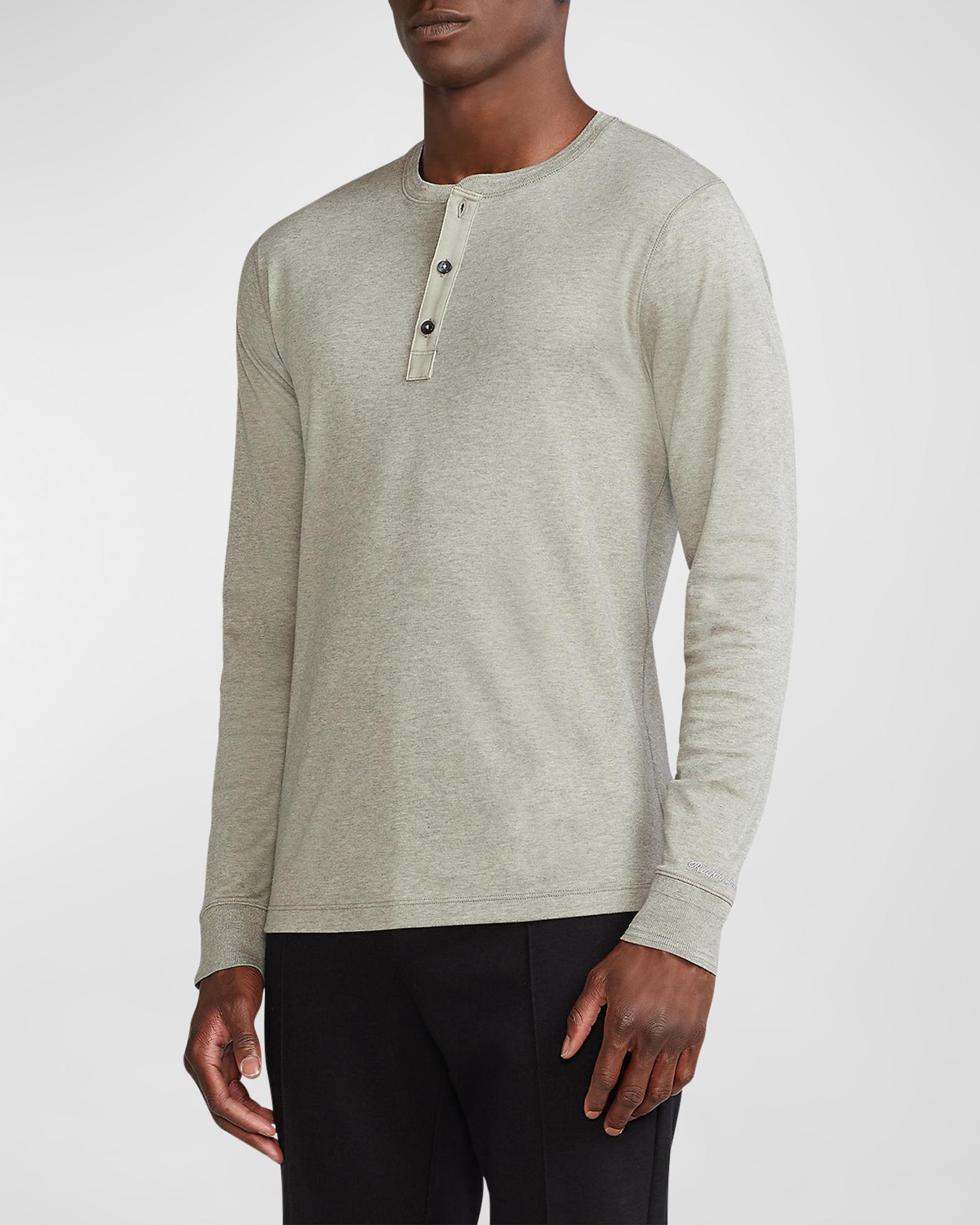 Ralph Lauren Purple Label Men's Long-Sleeve Henley Shirt | Neiman