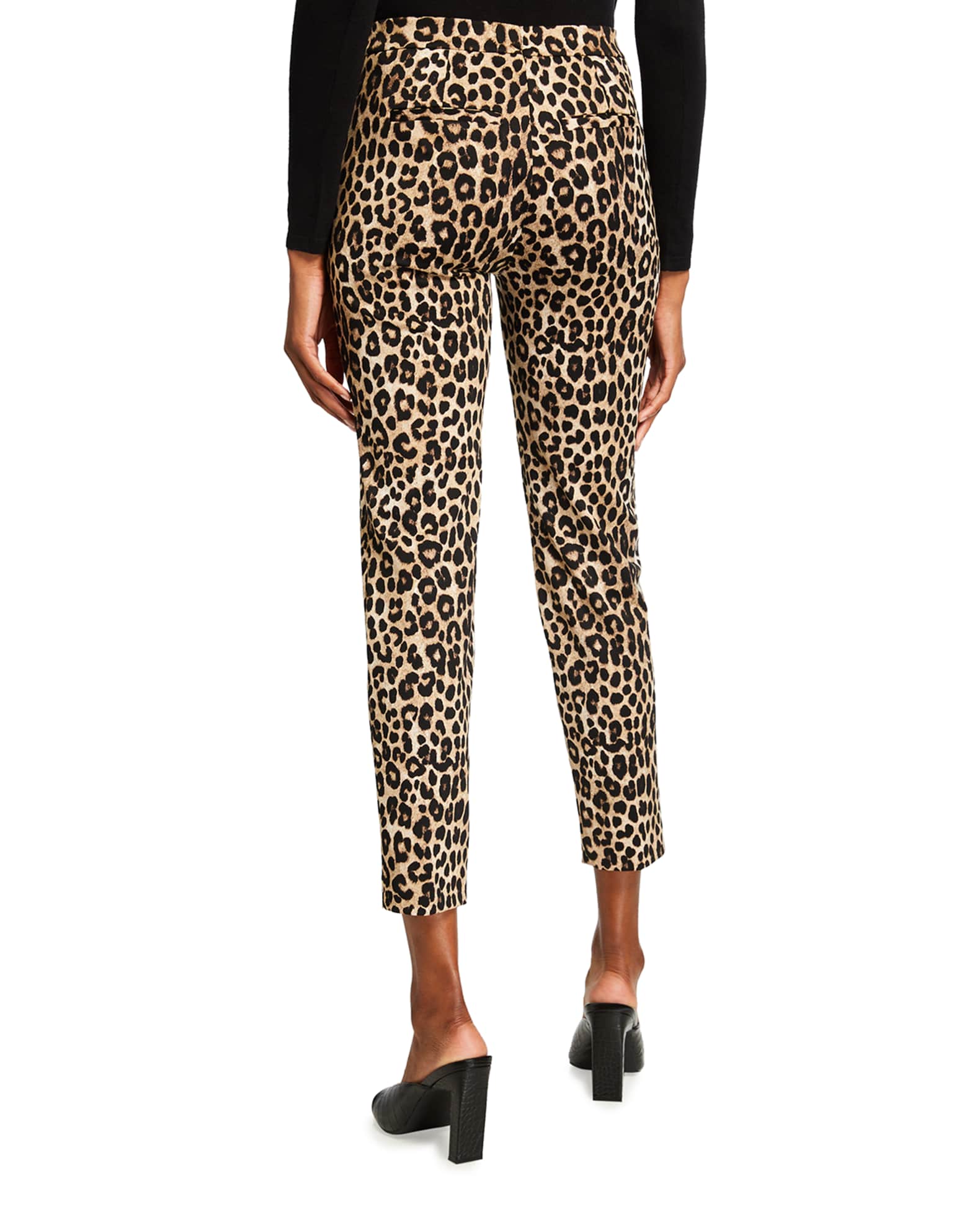 MICHAEL Michael Kors Cheetah Print Skinny Ponte Trousers | Neiman Marcus
