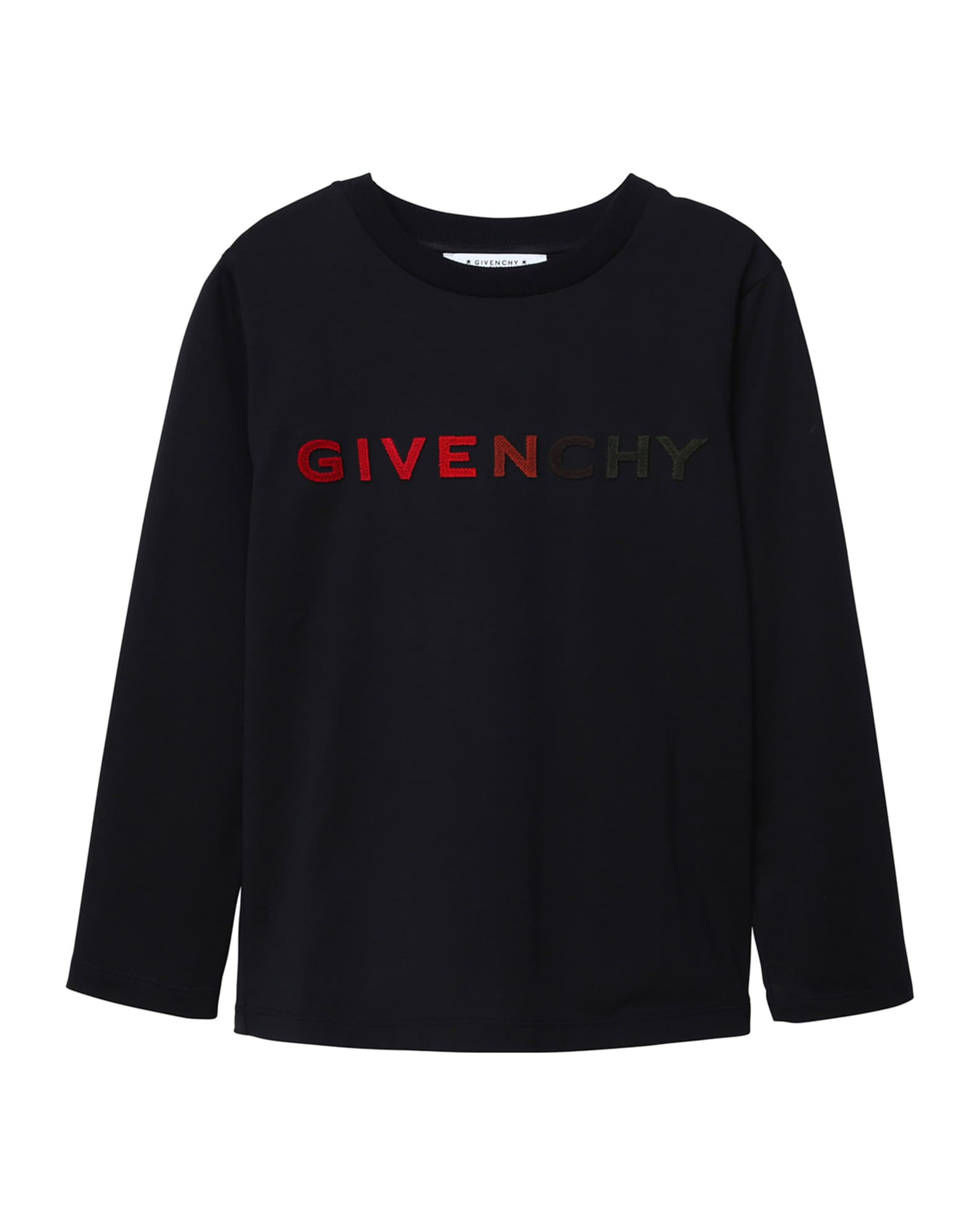 Boy's Gradient Logo Embroidery Long-Sleeve T-Shirt, Size Matching Items | Neiman