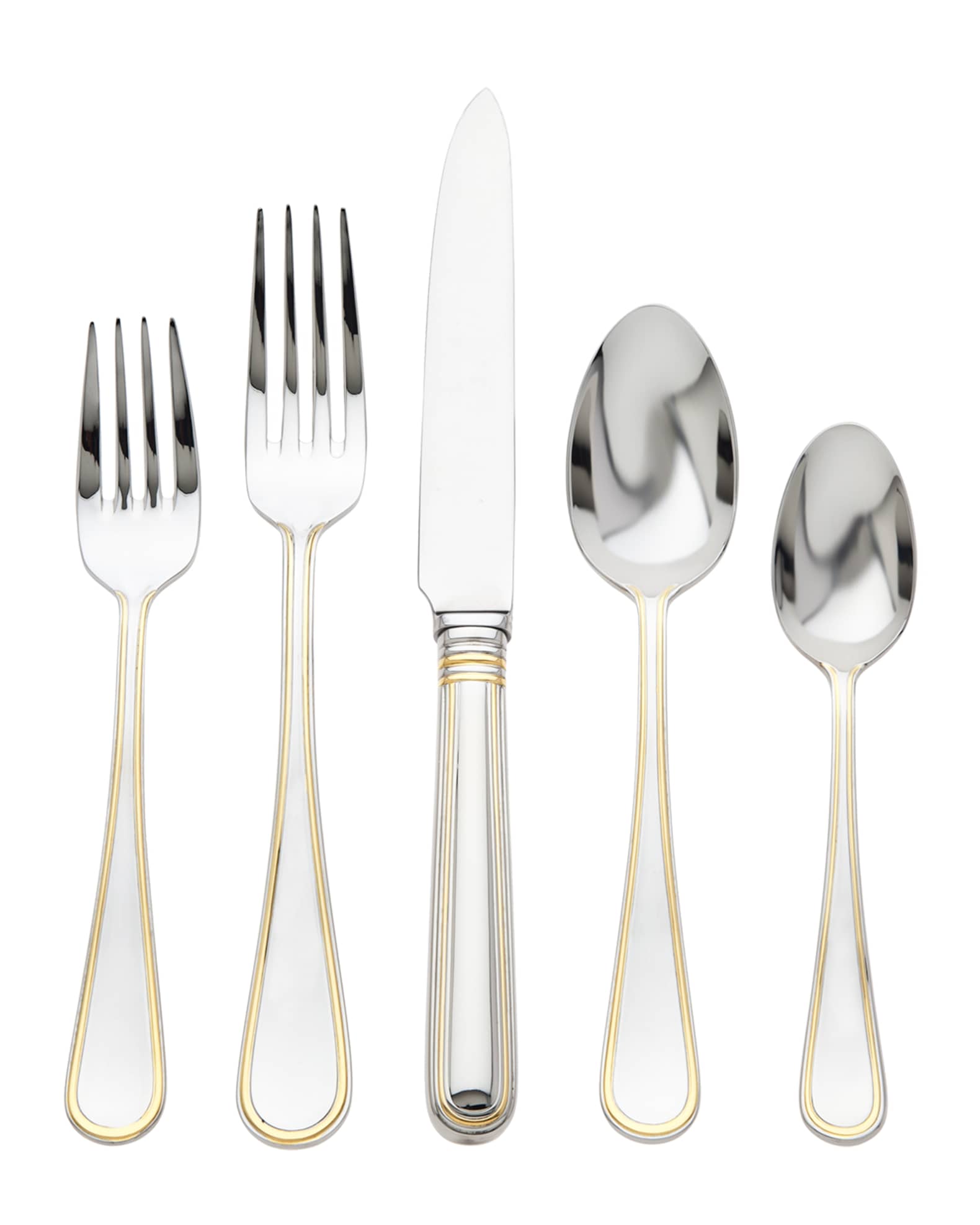 5-Piece Ascot Gold Flatware Set 0