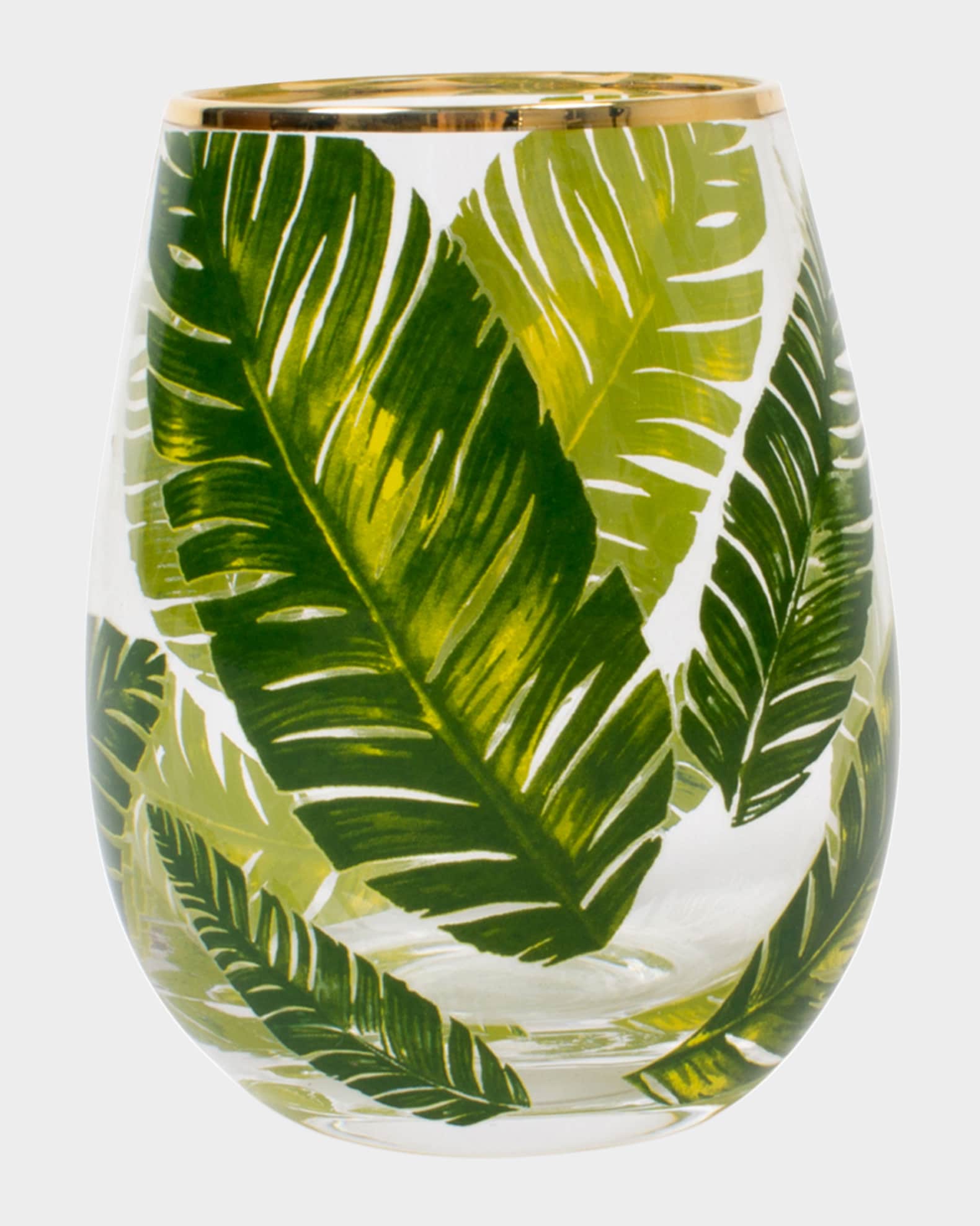 8 Oak Lane Botanical Stemless Wine Glasses, Set of 4