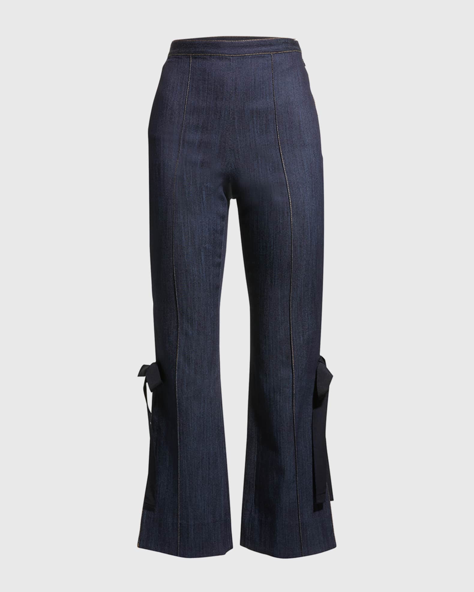 Lou Side-Split Denim Pants 0