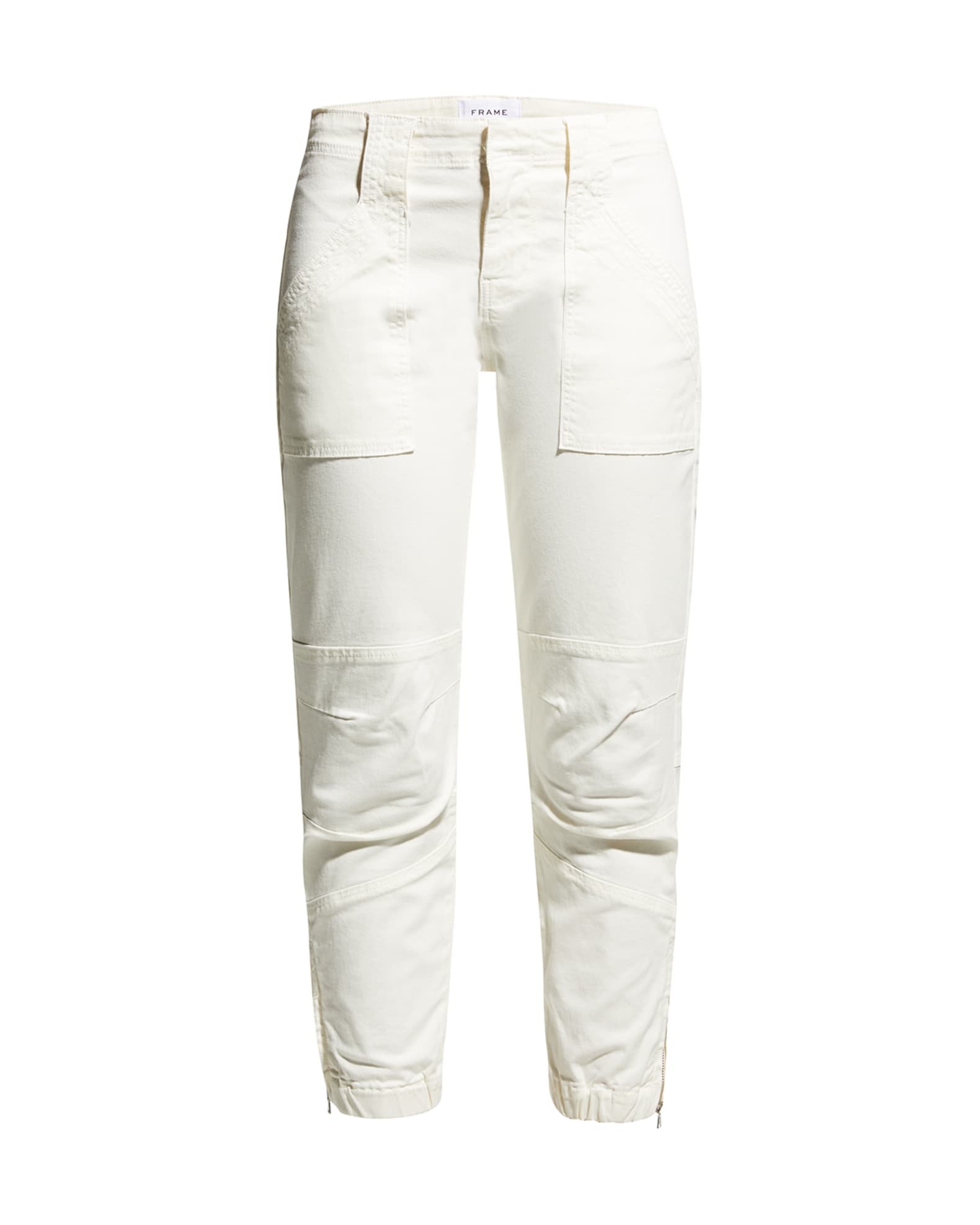 FRAME Trapunto Moto Pants with Banded Bottom Neiman Marcus