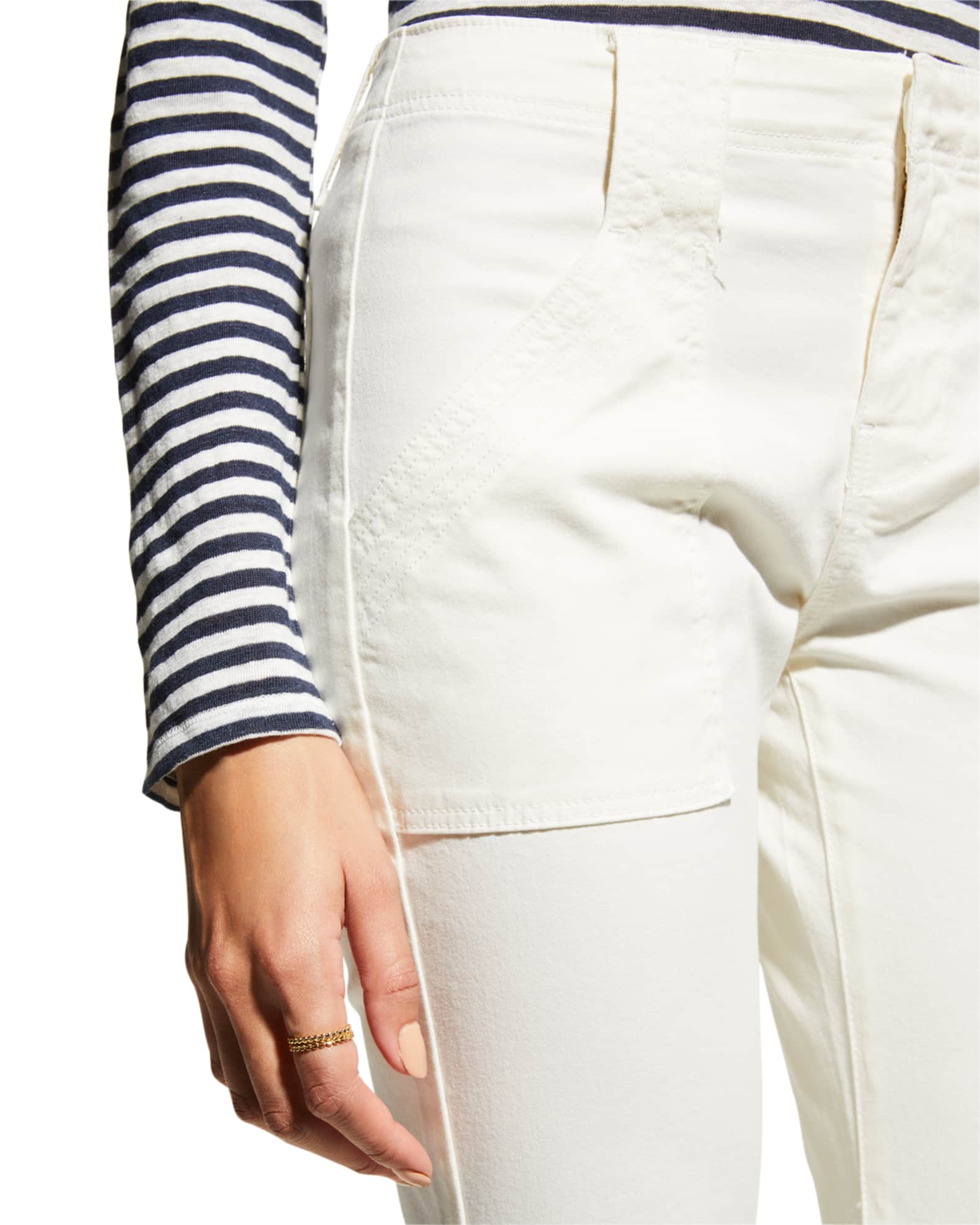 FRAME Trapunto Moto Pants with Banded Bottom Neiman Marcus