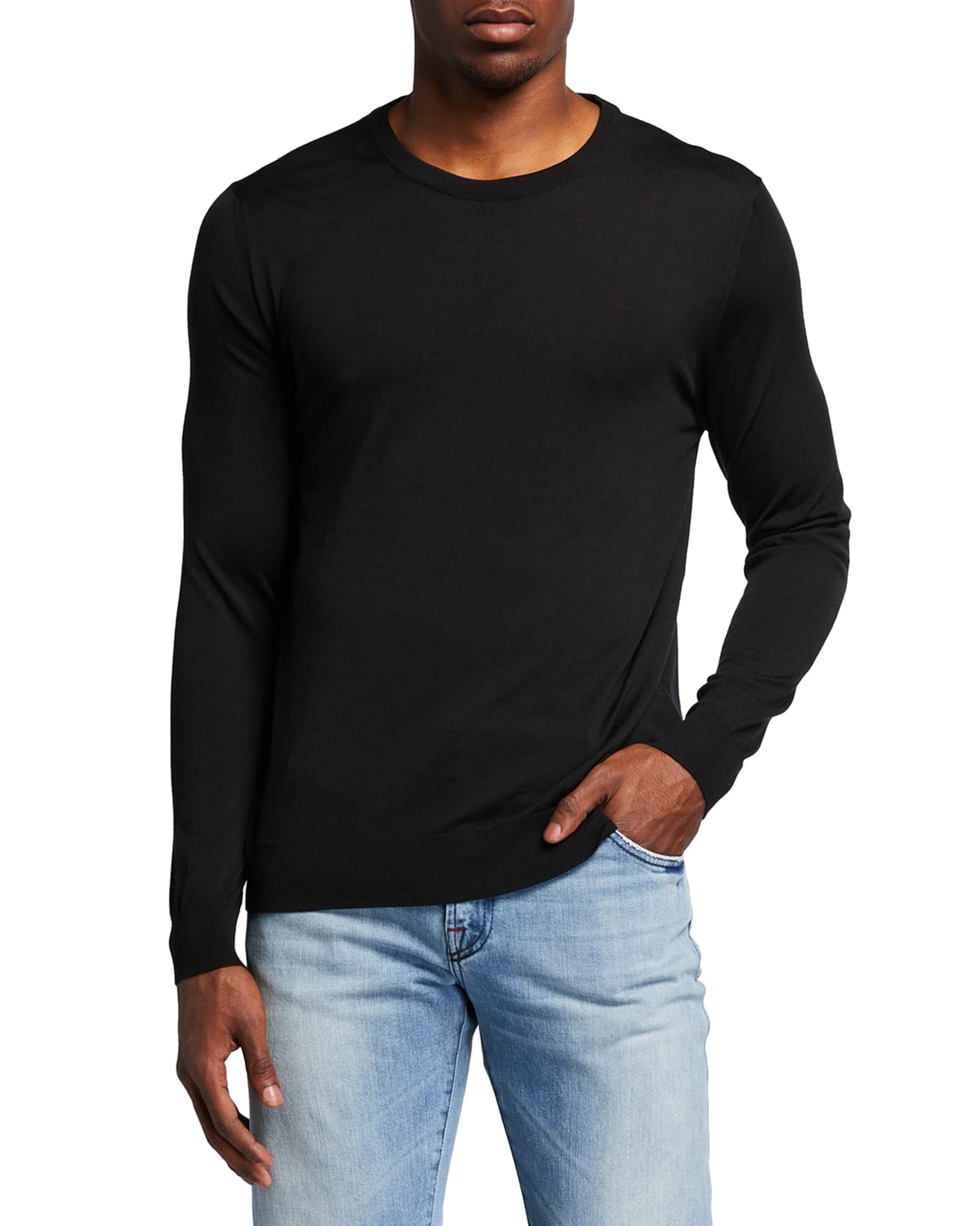 Kiton Men's Solid Crewneck Sweater | Neiman Marcus