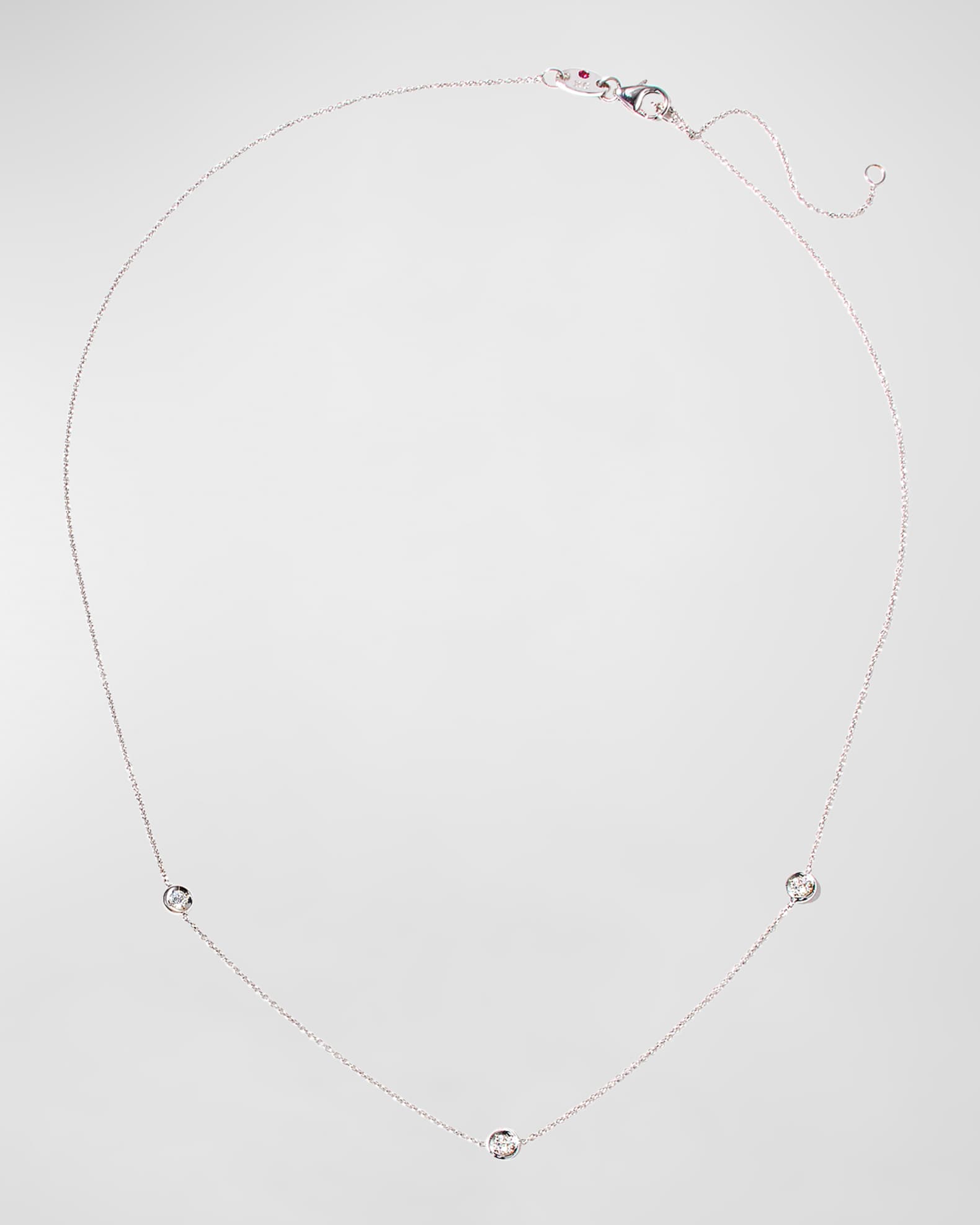 Roberto Coin 18k White & Yellow Gold 3-Diamond Necklace