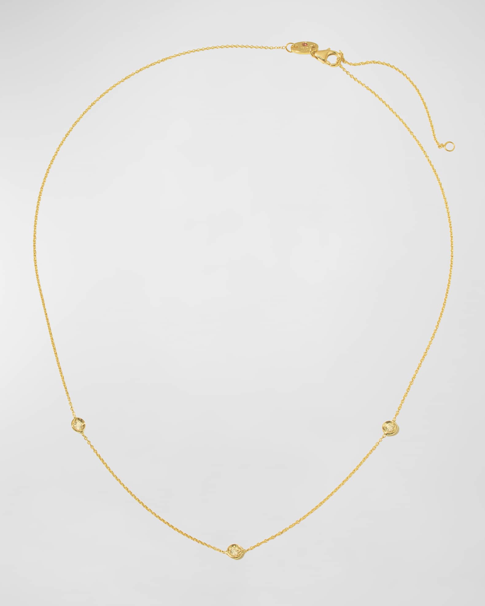 18k White & Yellow Gold 3-Diamond Necklace 0