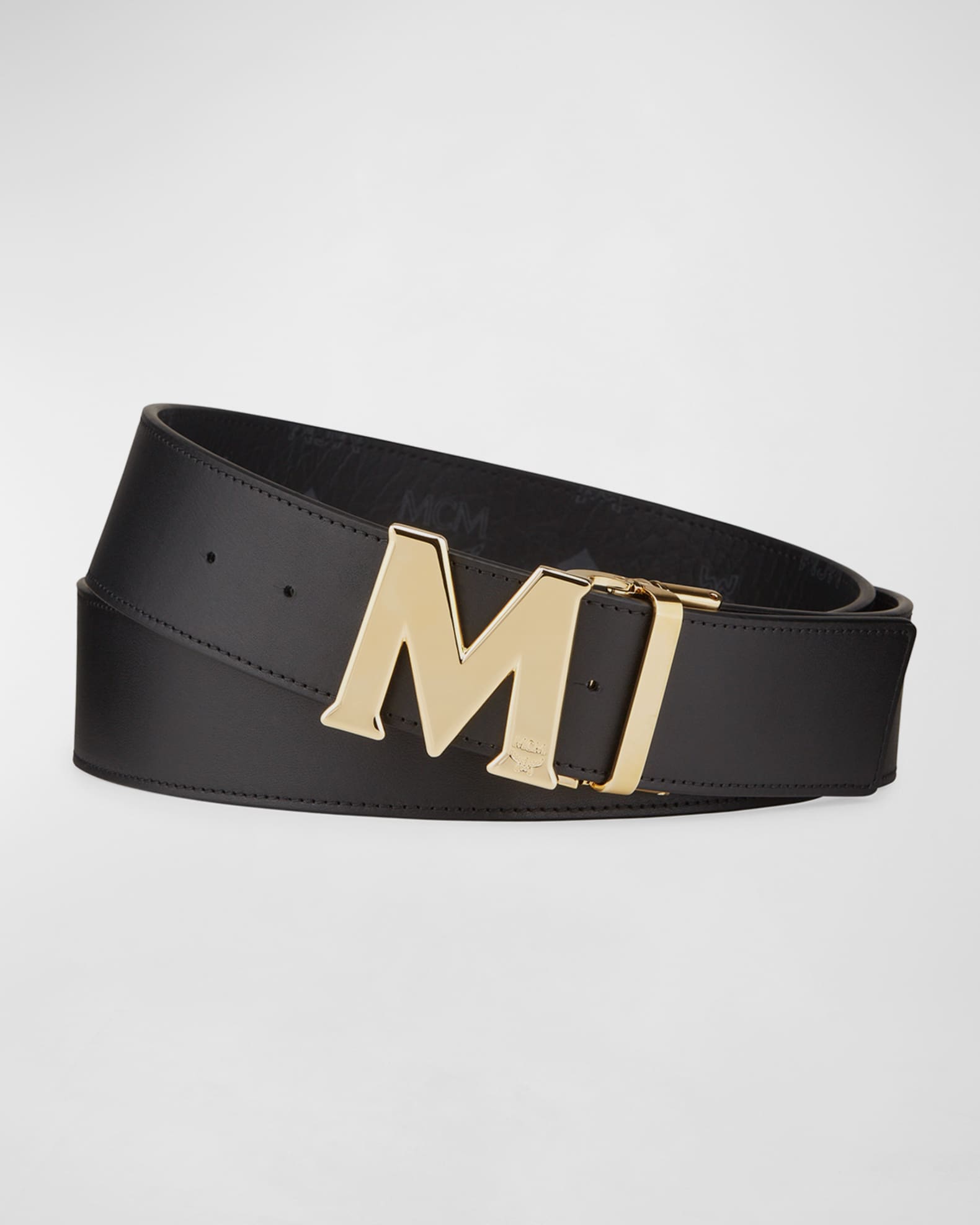 MCM Men's Claus Monogram Reversible Belt | Neiman Marcus