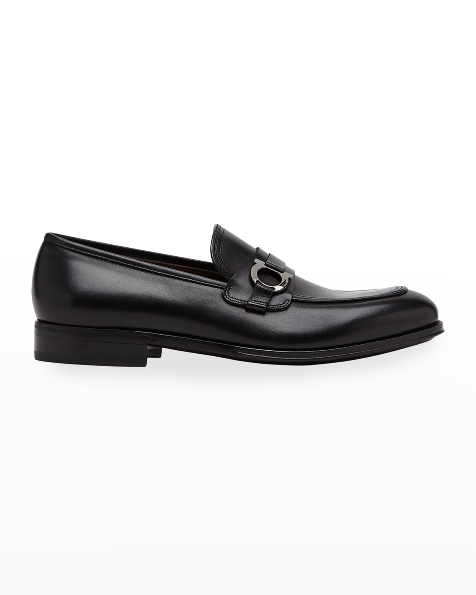 salvatore ferragamo men's adam leather gancio loafers