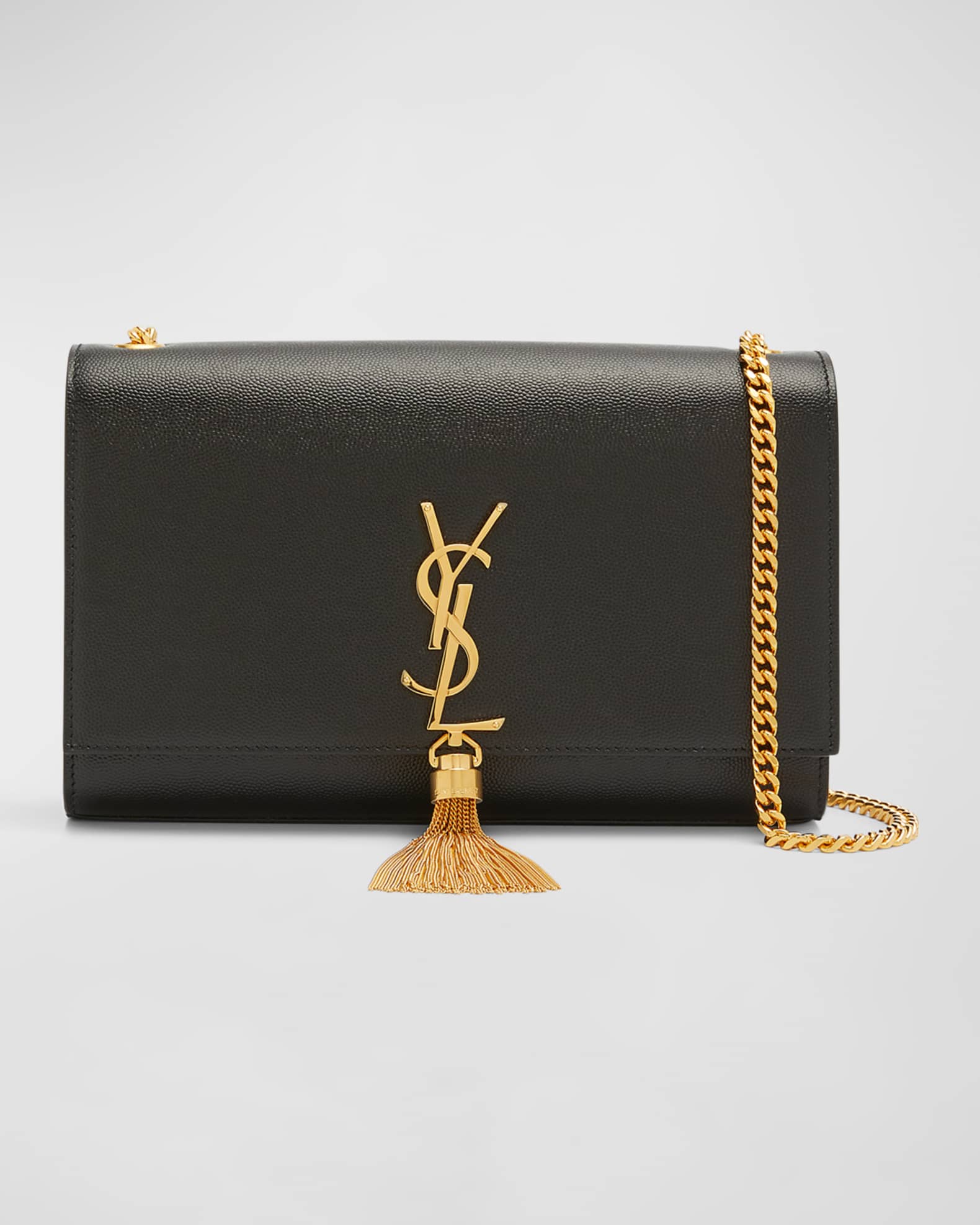 Saint Laurent Kate Medium Tassel YSL Wallet on Chain in Grained Leather ...