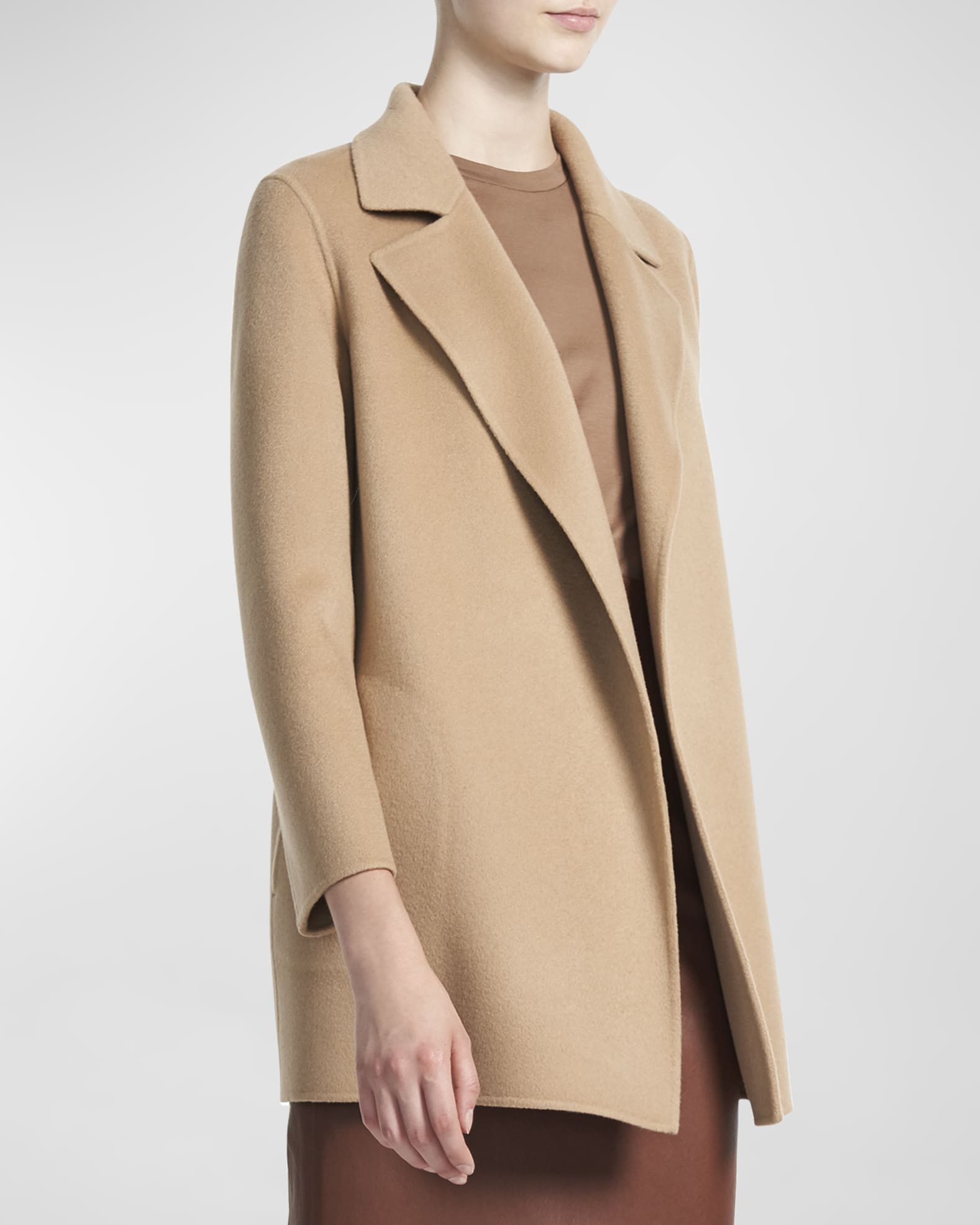 clairene shawl jacket in double face wool cashmere