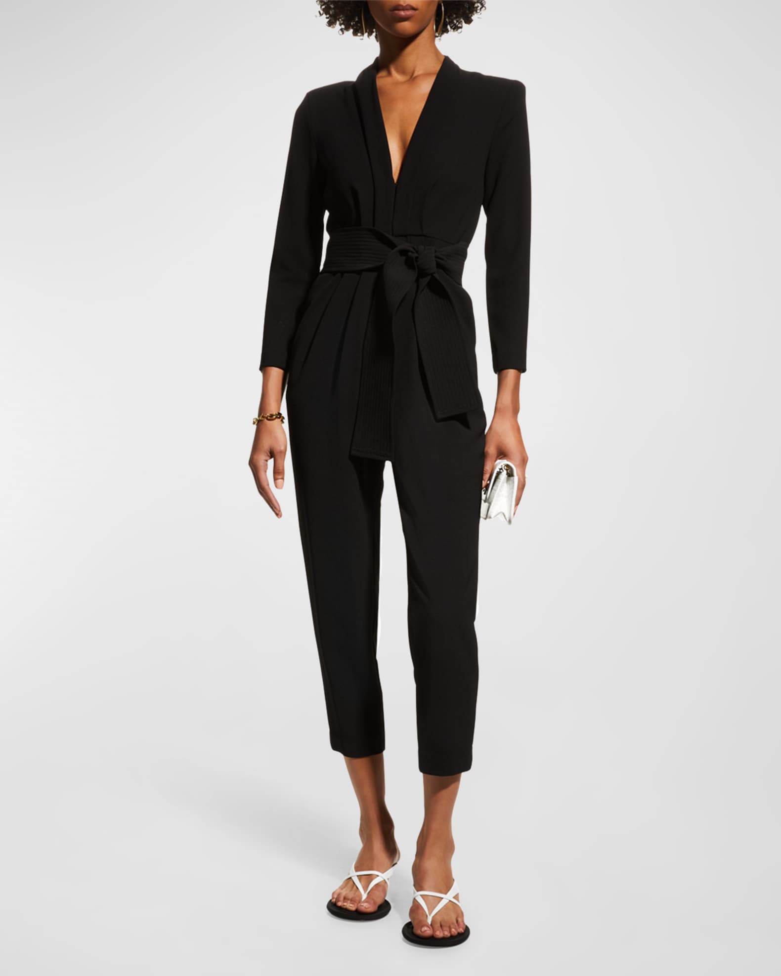 A.L.C. Kieran Belted Long-Sleeve Jumpsuit | Neiman Marcus