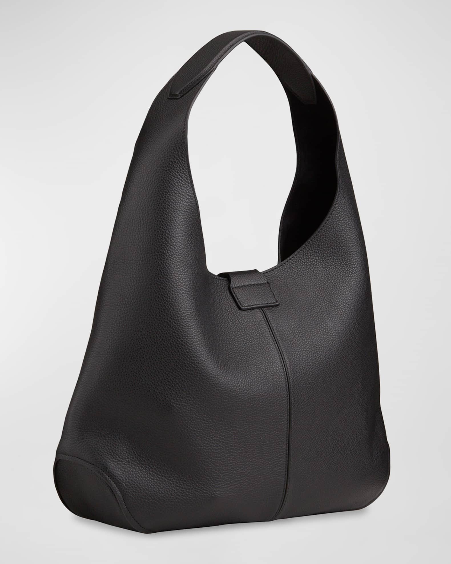 Ferragamo Margot Gancio Pebbled Leather Hobo Bag | Neiman Marcus