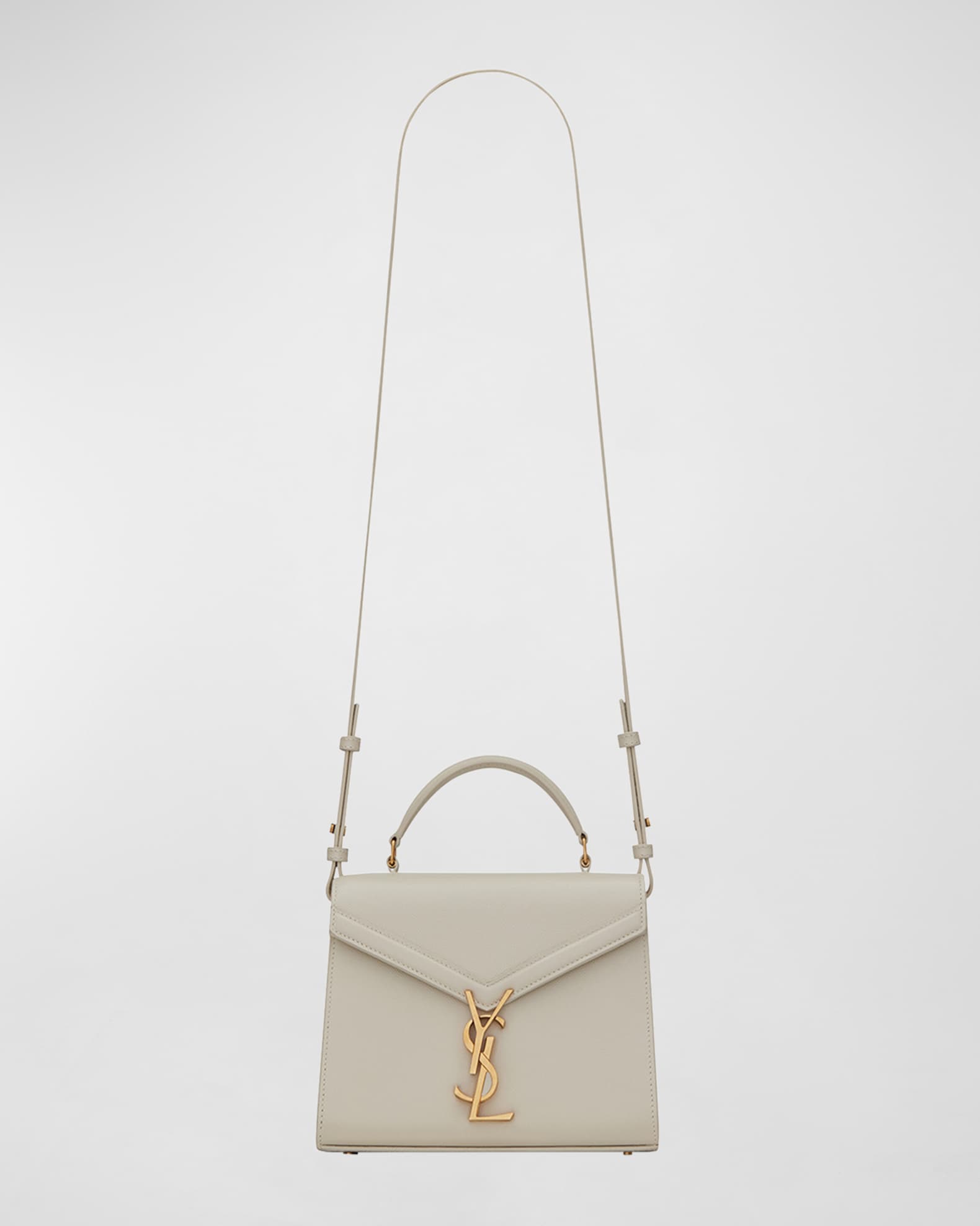 Cassandra Mini YSL Top Handle Crossbody Bag in Grained Leather 0