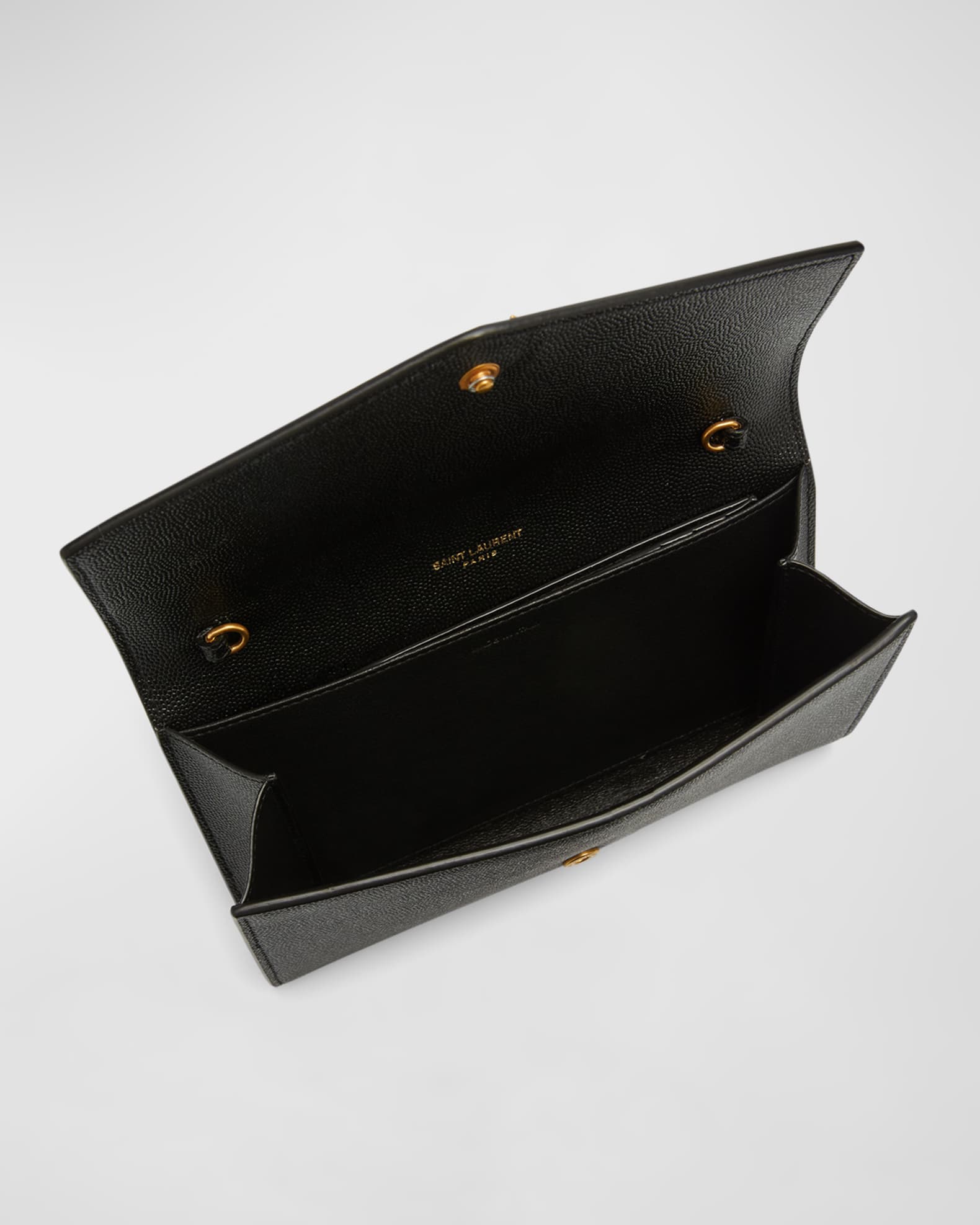 ★関税込み★ Saint Laurent Uptown Wallet Saint Laurent Uptown YSL Wallet on Chain in Grained Leather