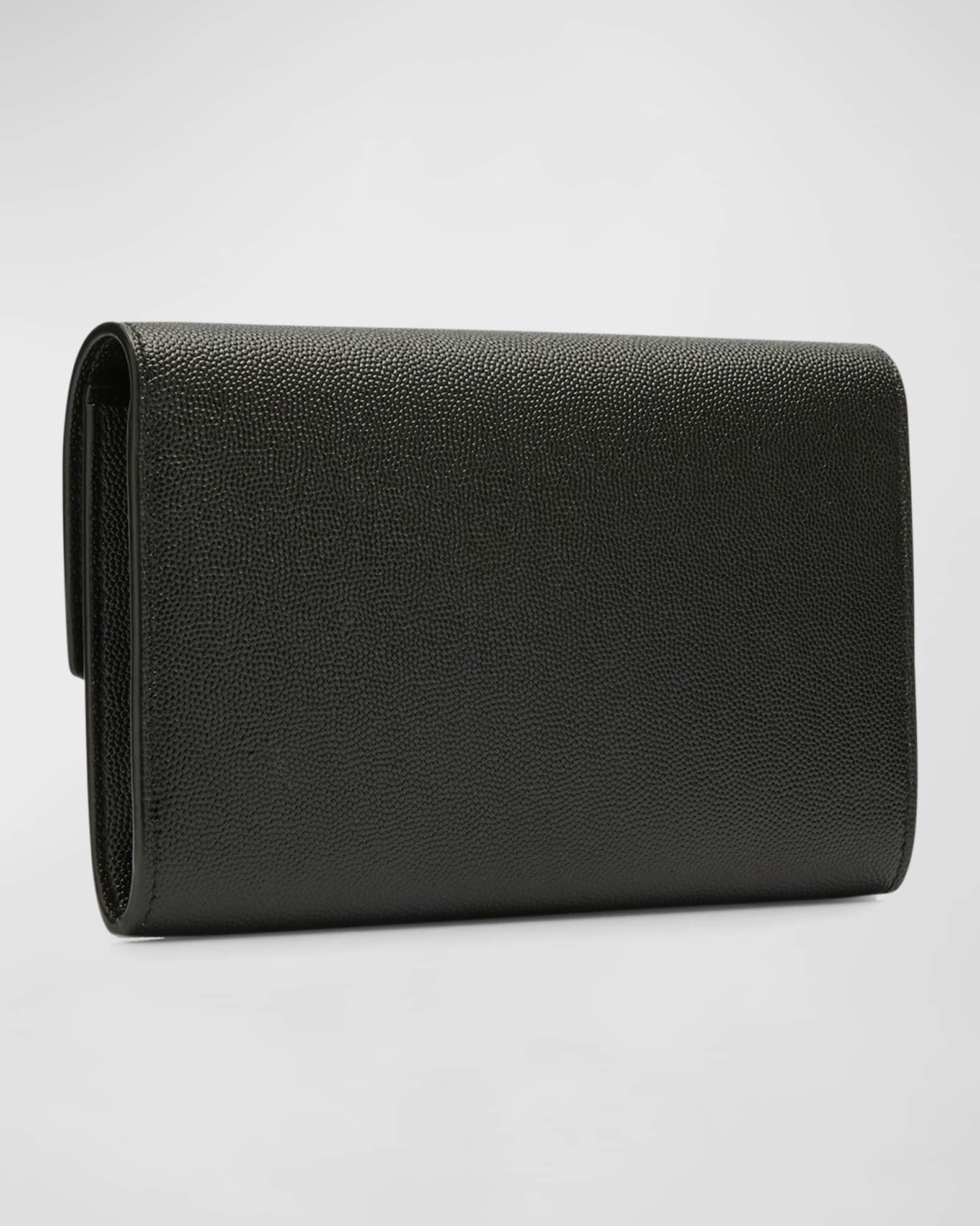 Uptown YSL Wallet on Chain in Grained Leather