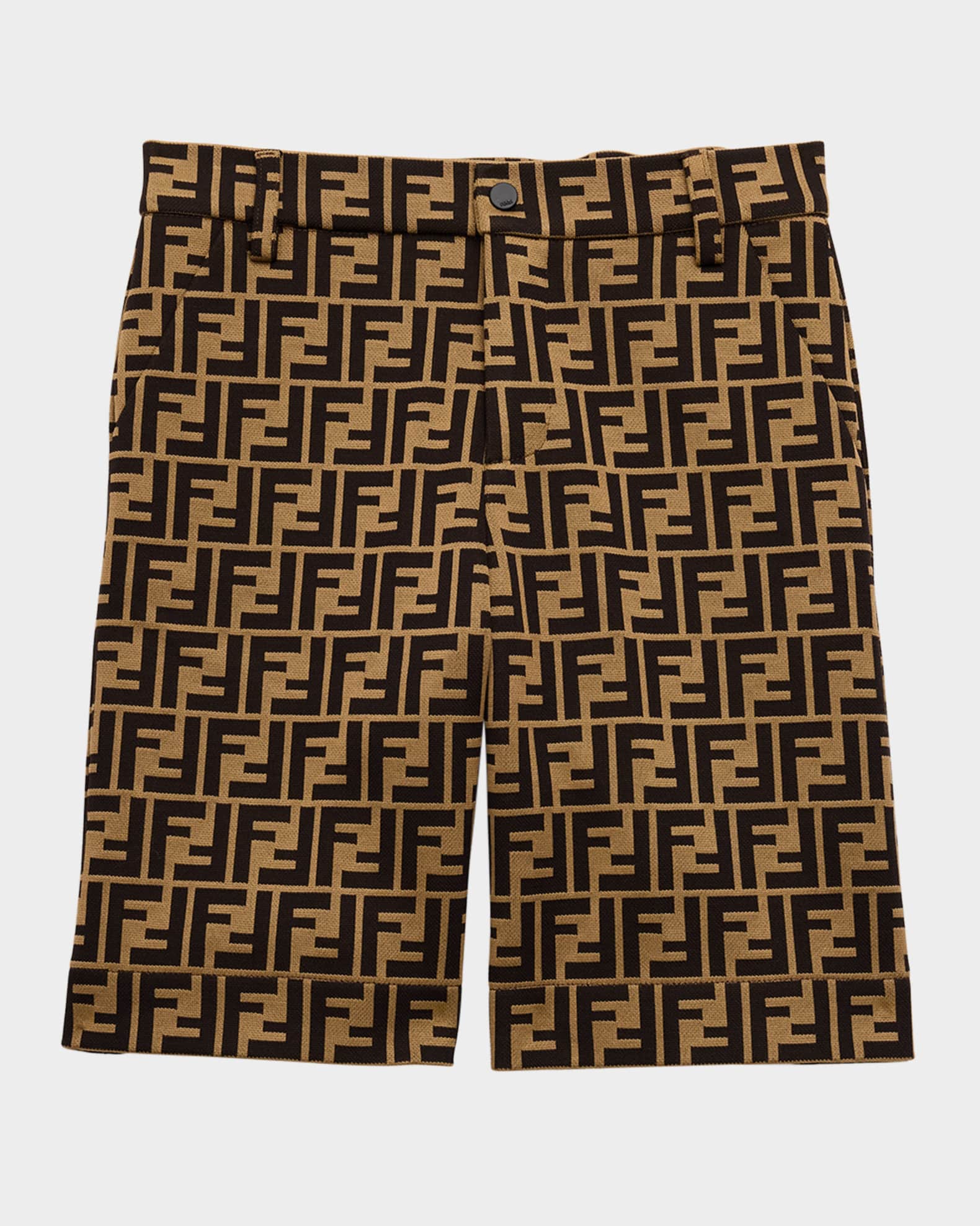 Boy's Monogram-Print Bermuda Shorts, Size 4-14 0