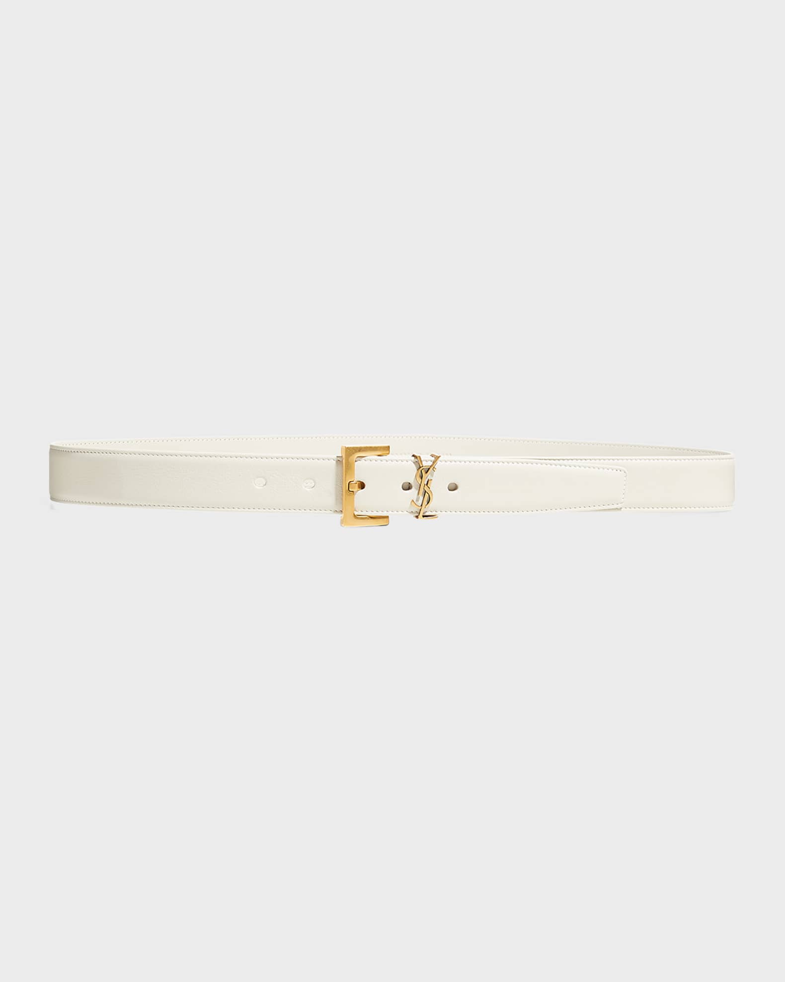 Ysl white belt cheap