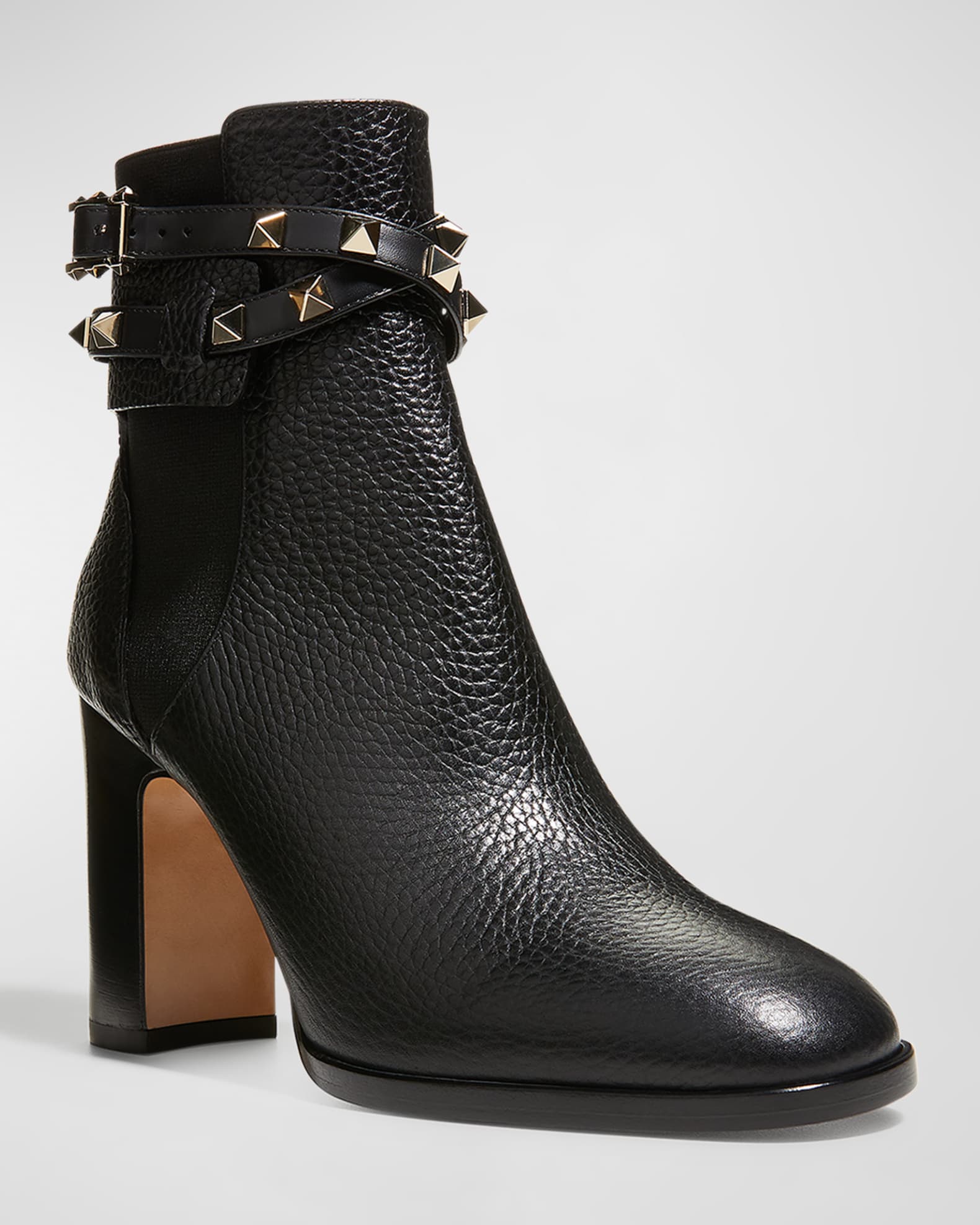 Valentino Garavani Rockstud Buckle-Wrap Ankle Booties Valentino Garavani Rockstud Buckle-Wrap Ankle Booties
