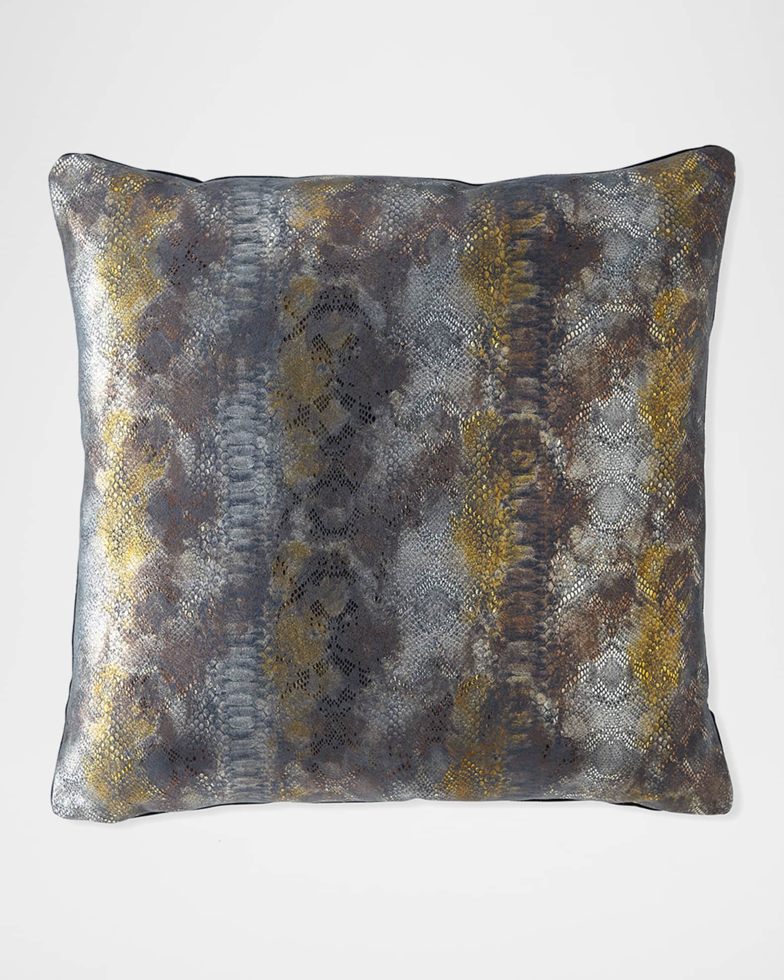 22" Oil Printed Suede Pillow 1