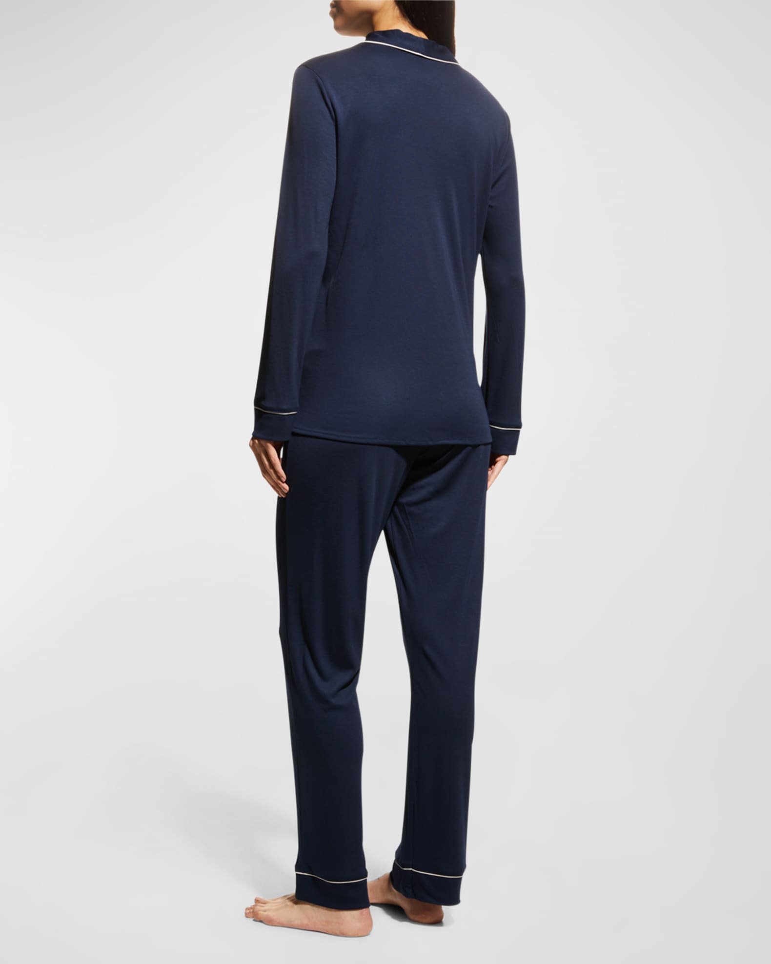 Hanro Natural Comfort Long-Sleeve Pajama Set | Neiman Marcus