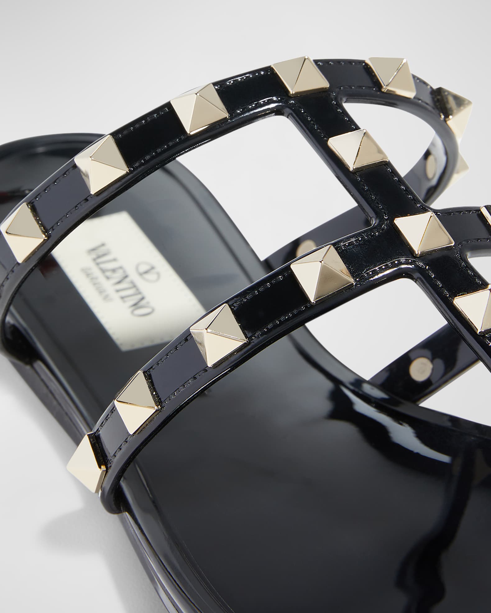 Valentino Garavani Rockstud T-Strap Flat Slide Sandals
