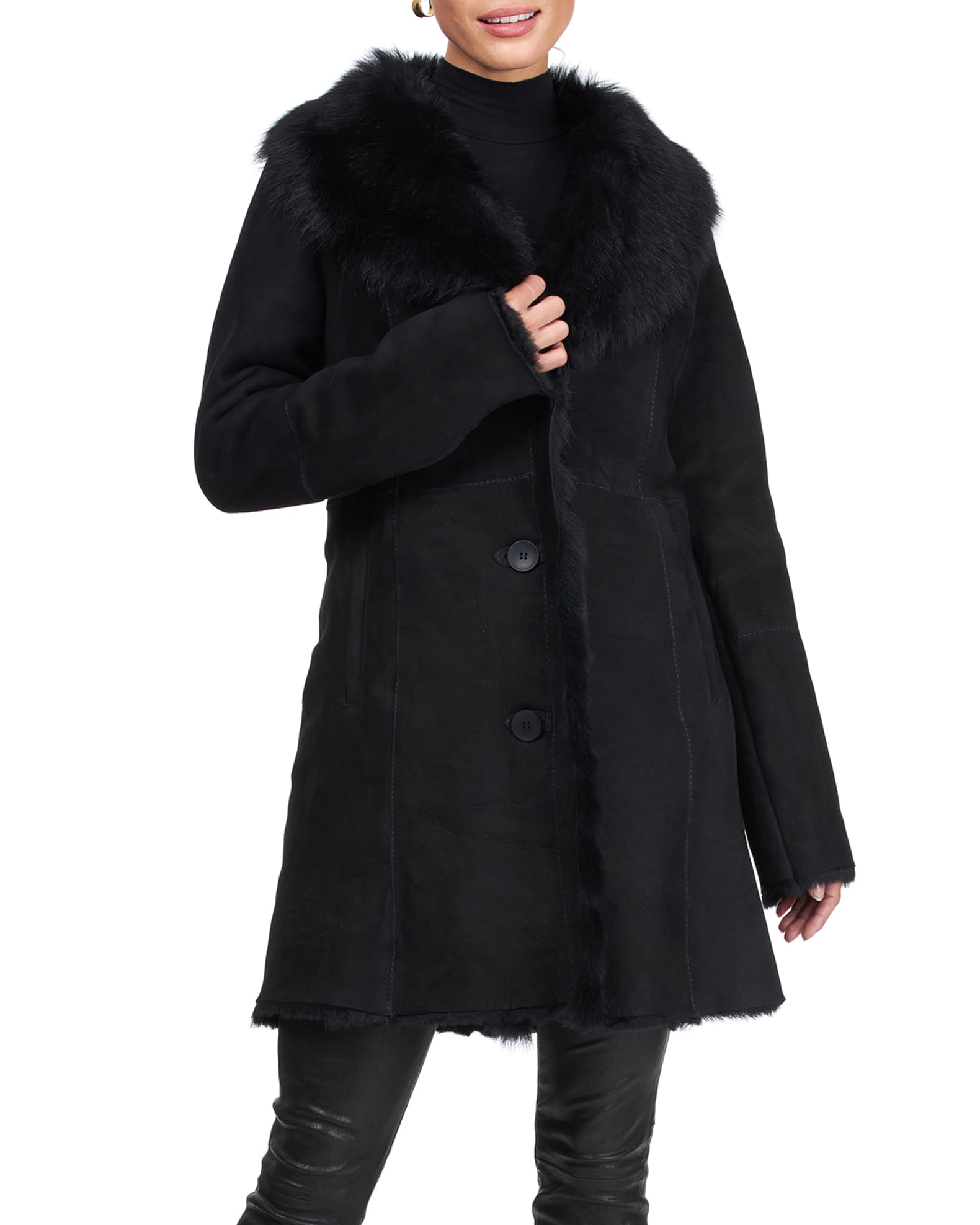 HiSO Toscana Shearling Lamb Stroller Coat | Neiman Marcus