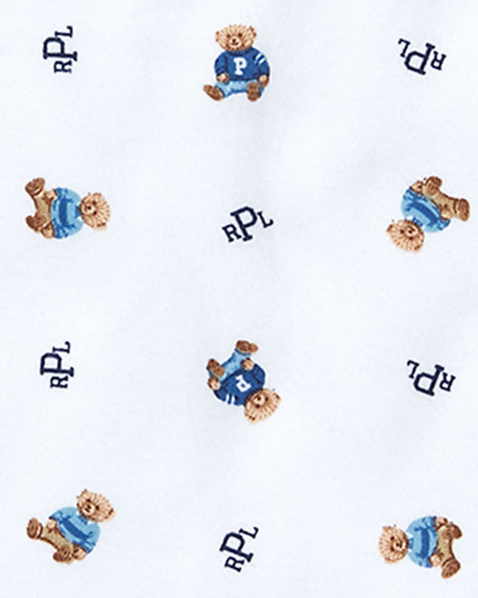 Reversible Bear Monogram Cotton Baby Blanket