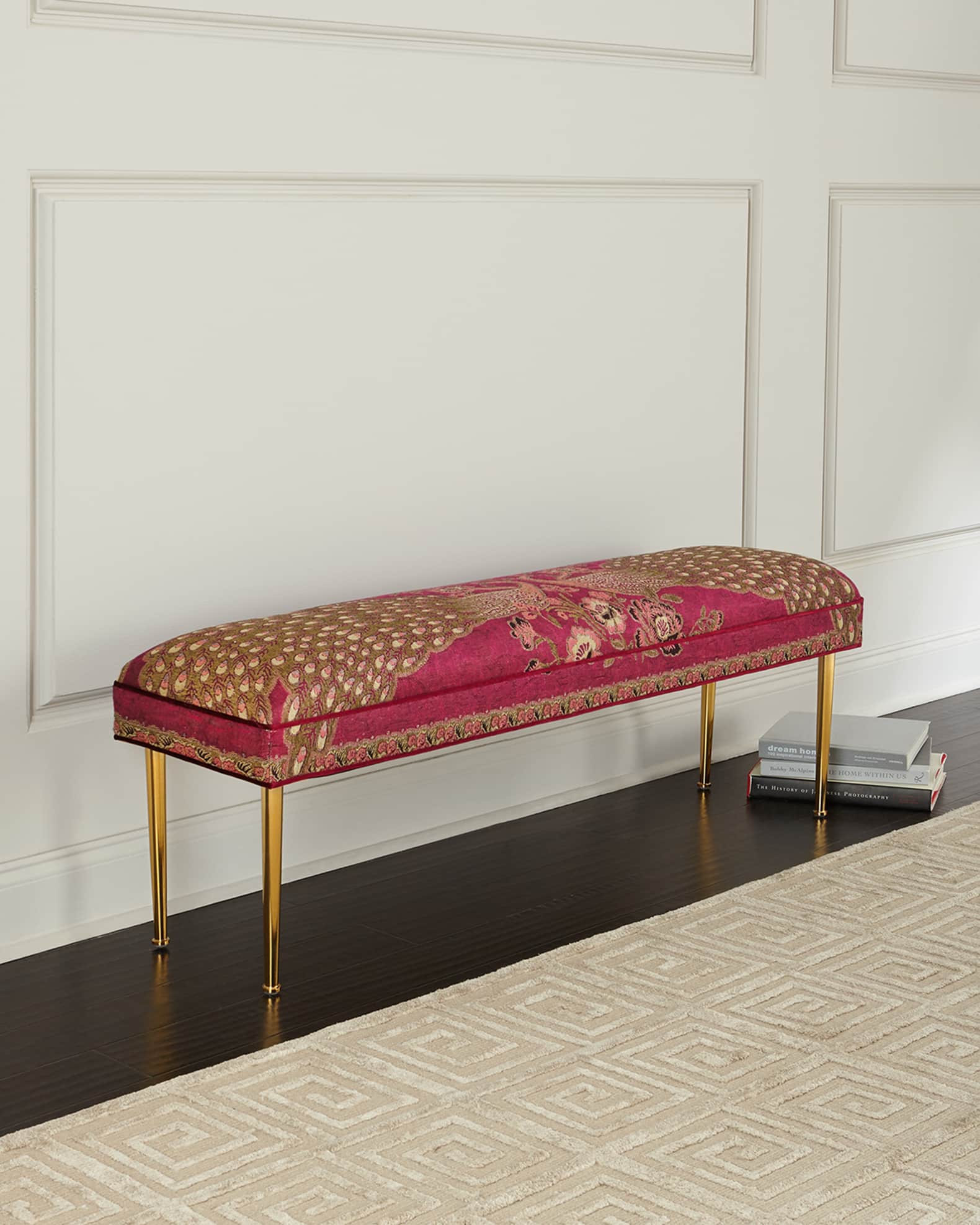 Fuchsia Peacock Bench, 50" 1