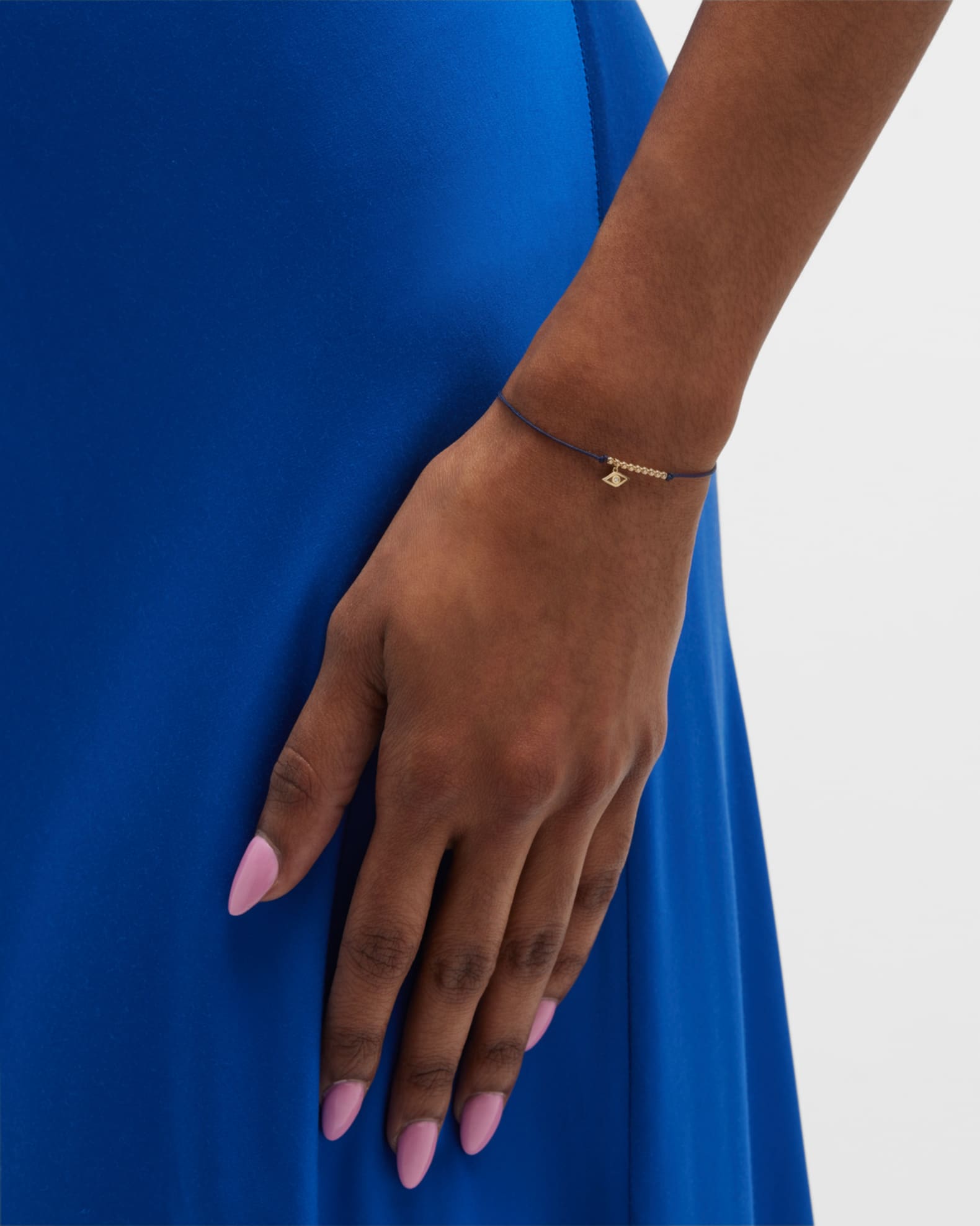 Diamond Evil Eye Pull-Cord Bracelet 1