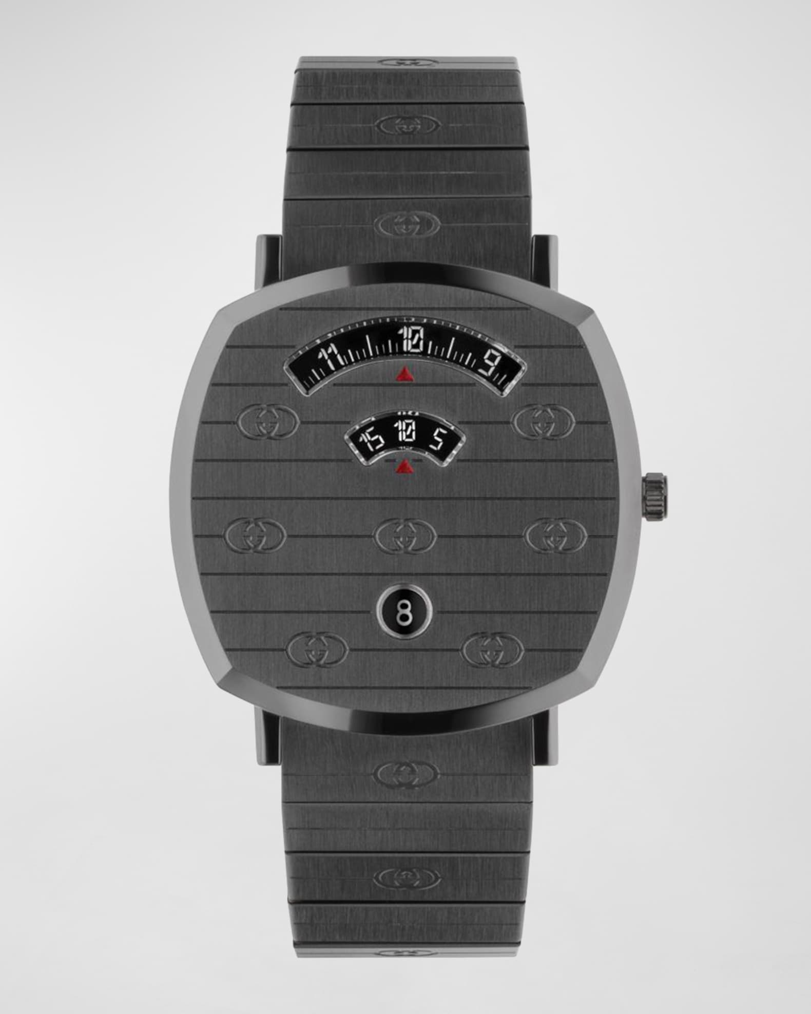 Gucci Men s 38mm Square 3 Window Interlocking G Bracelet Watch