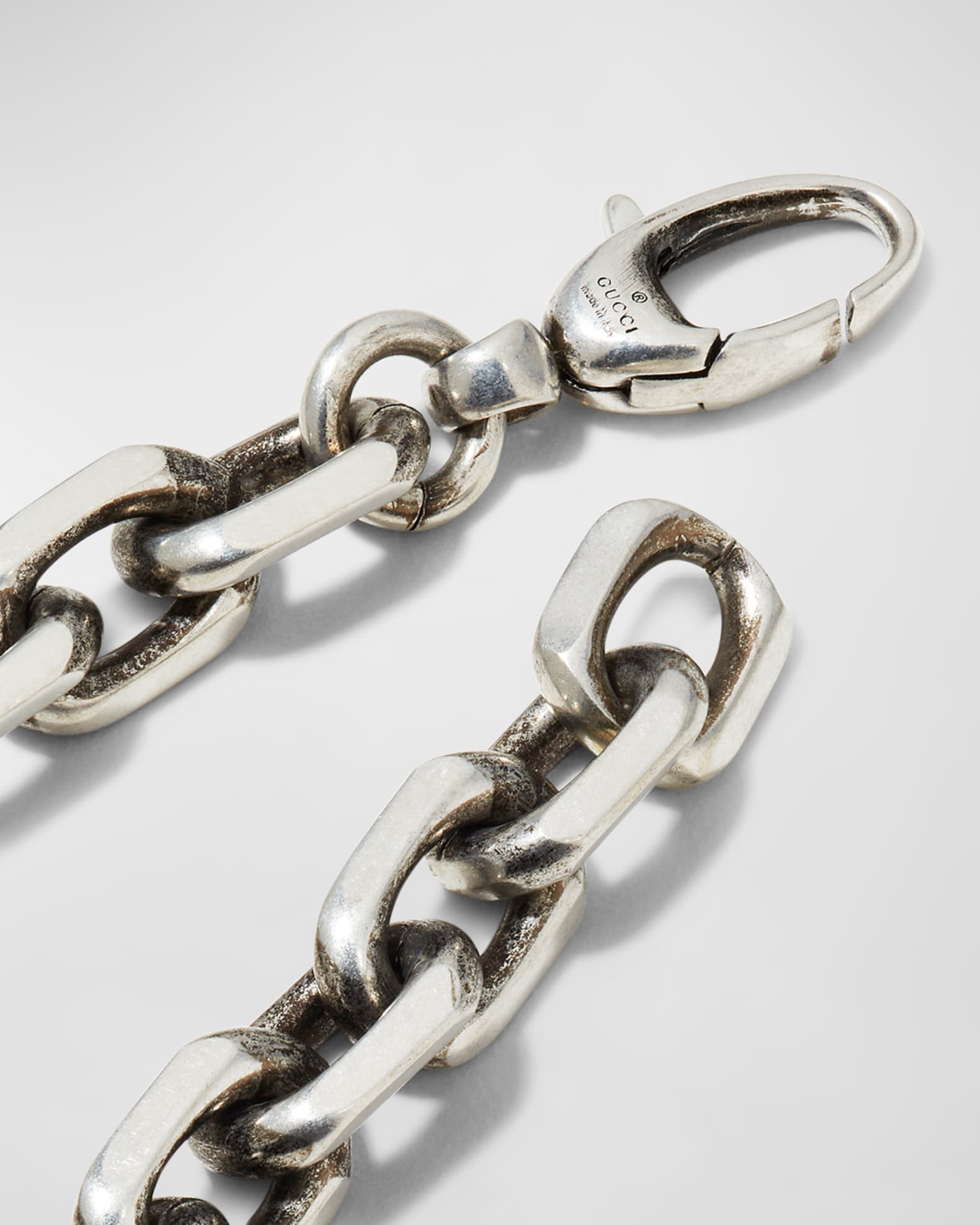 Gucci Men's Sterling Silver Interlocking G Link Bracelet | Neiman Marcus