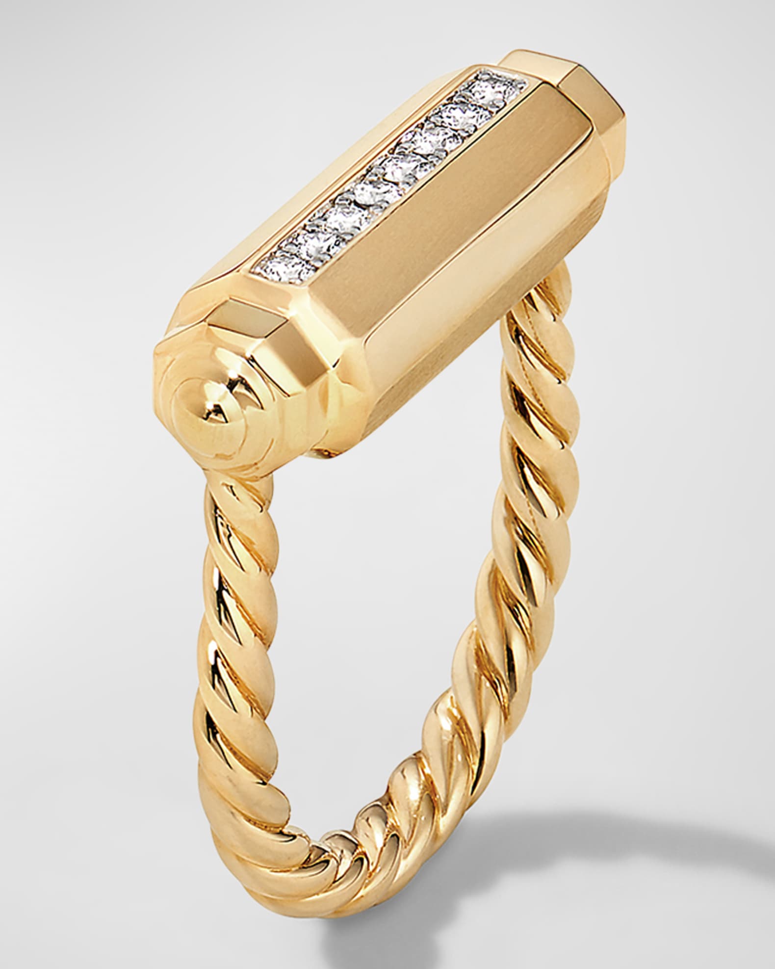 Lexington Barrel Rings In 18K Yellow Gold With Diamonds Neiman Marcus