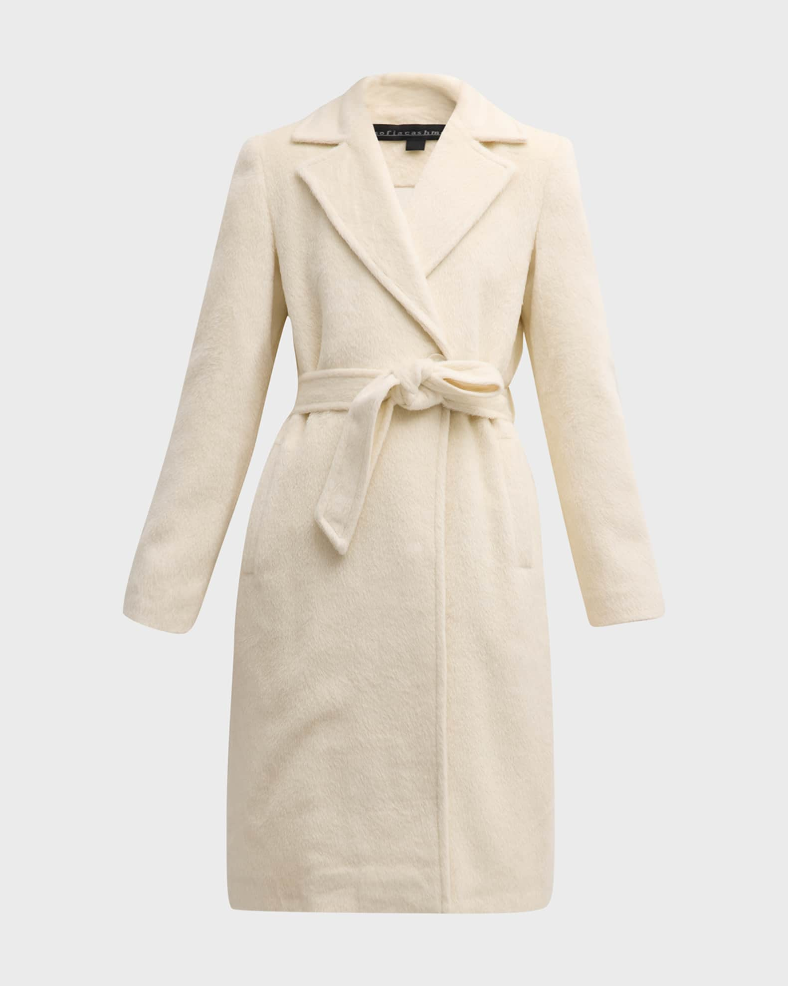 Sofia Cashmere Belted Notch-Lapel Wrap Coat | Neiman Marcus