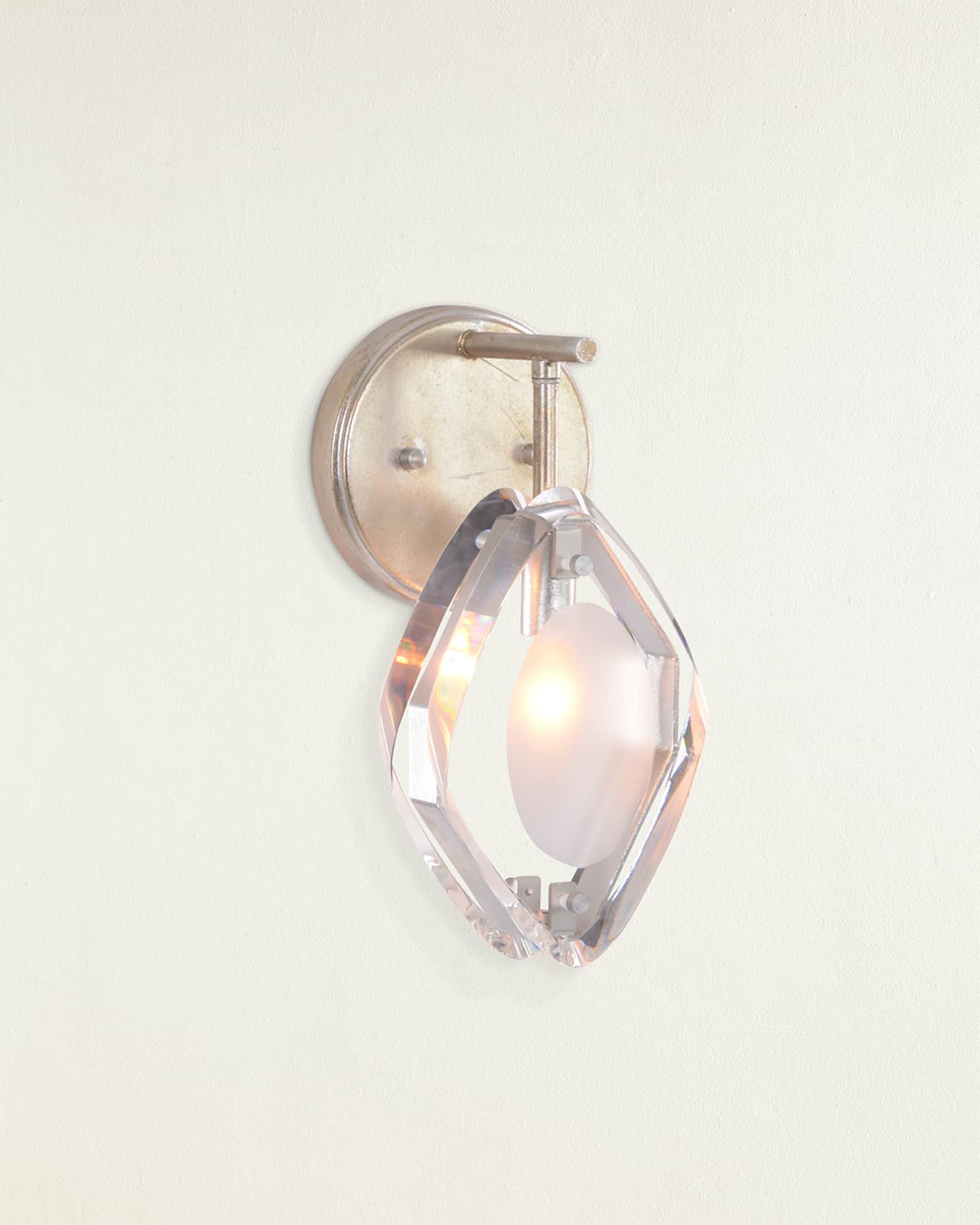 John-Richard Collection Faceted Glass Single-Light Wall Sconce