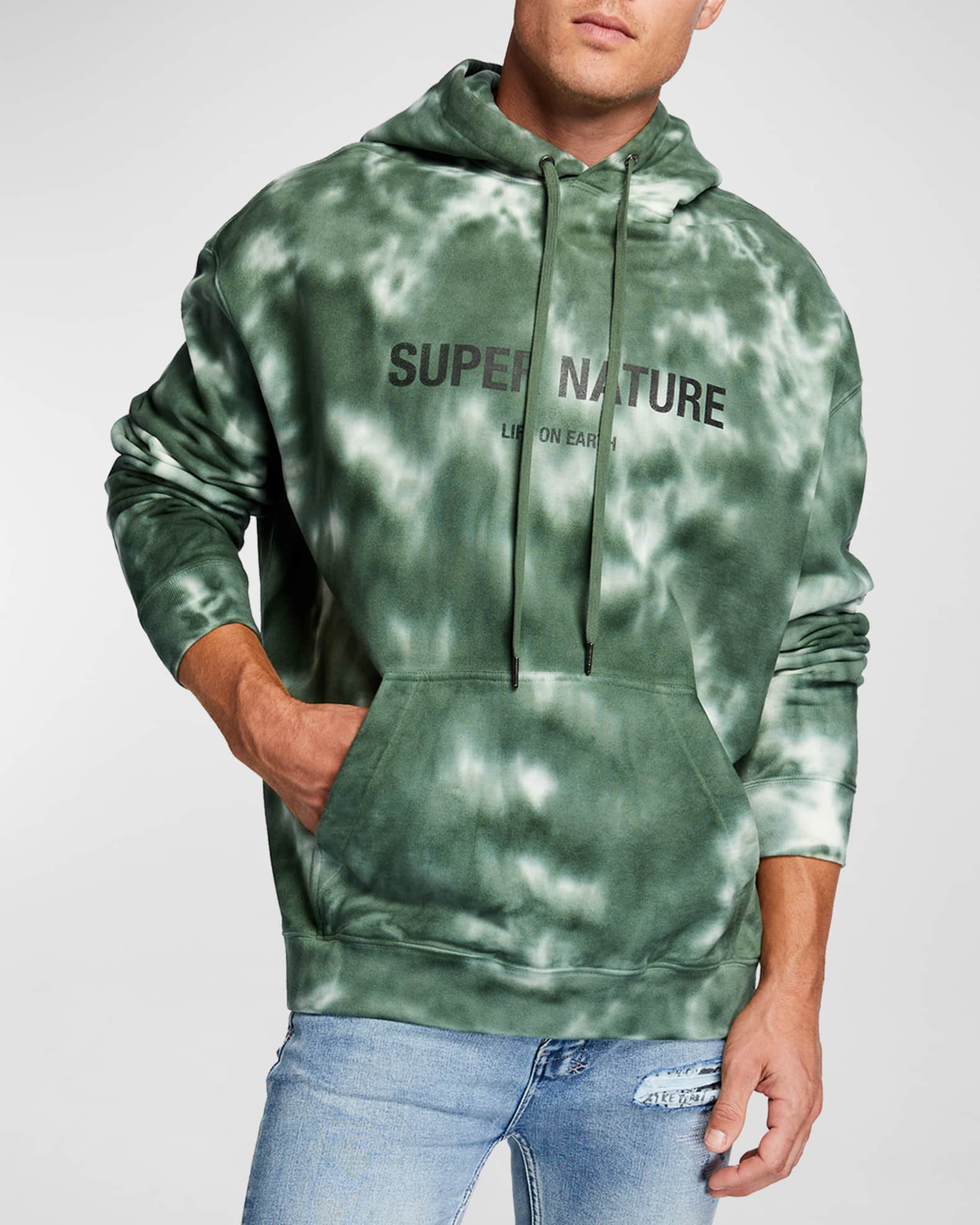 Forest green tie dye hoodie hot sale