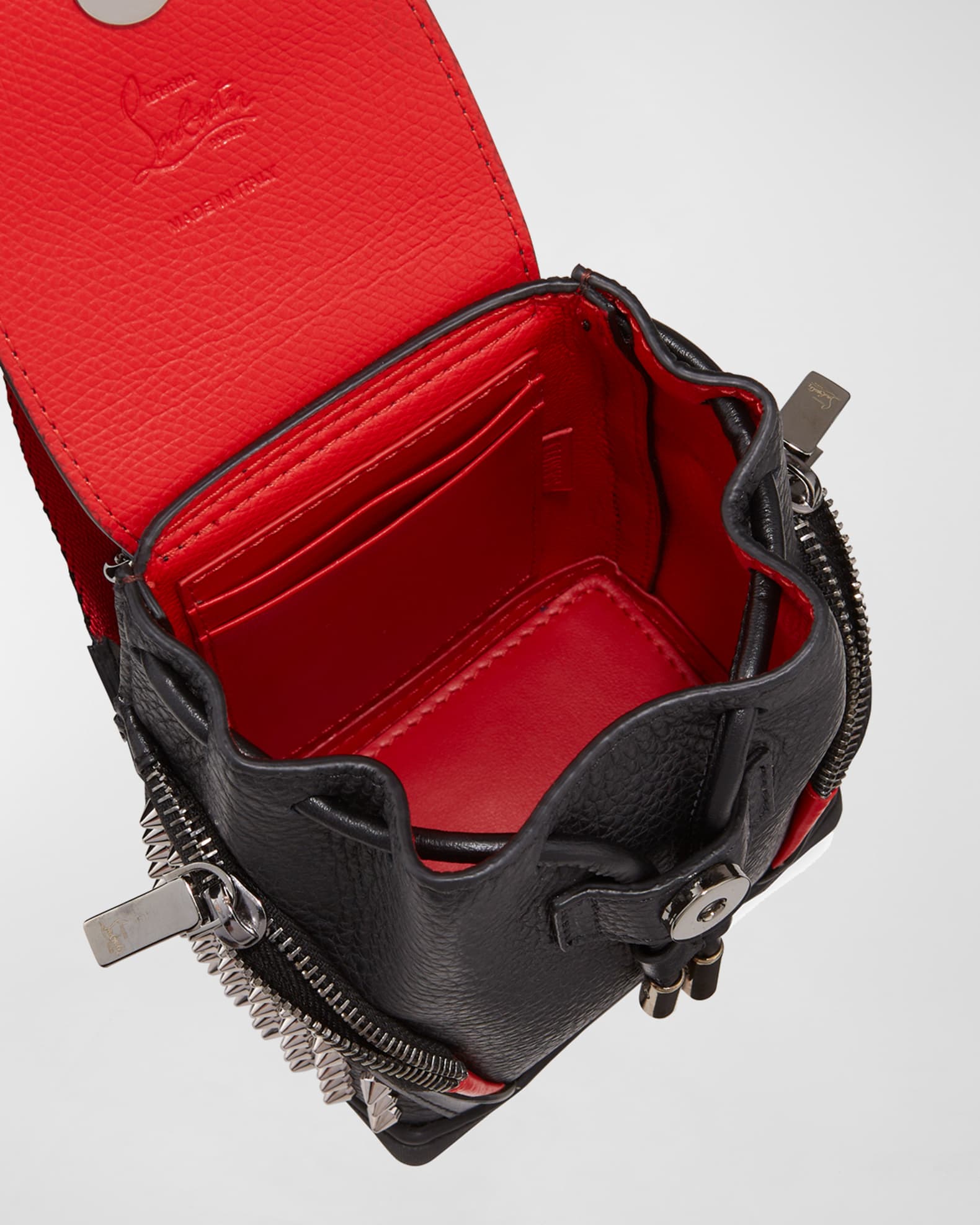 Christian Louboutin Men's Explorafunk Keyring Studded Crossbody