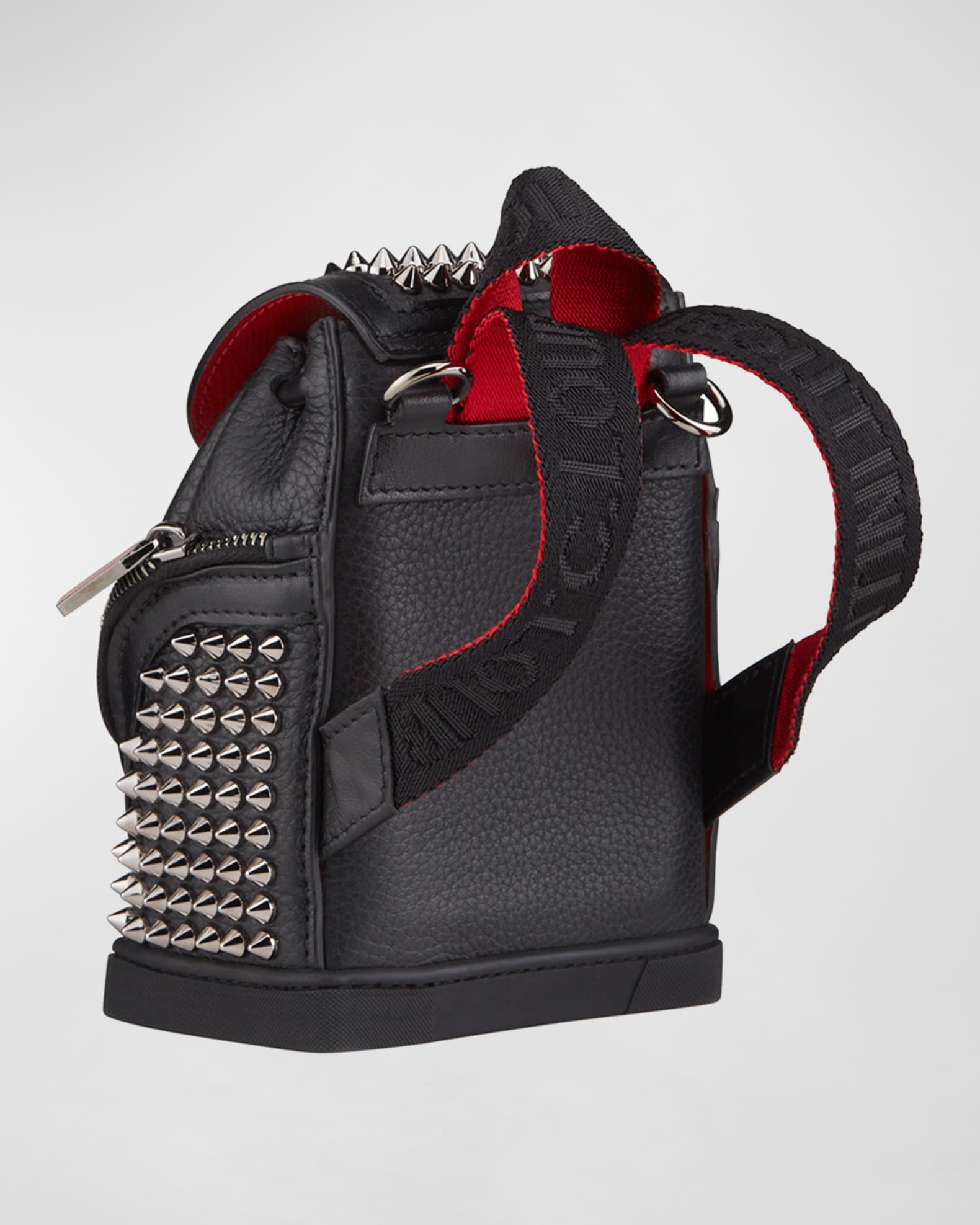 Shop Christian Louboutin 2018-19FW Studded Leather Crossbody Bag